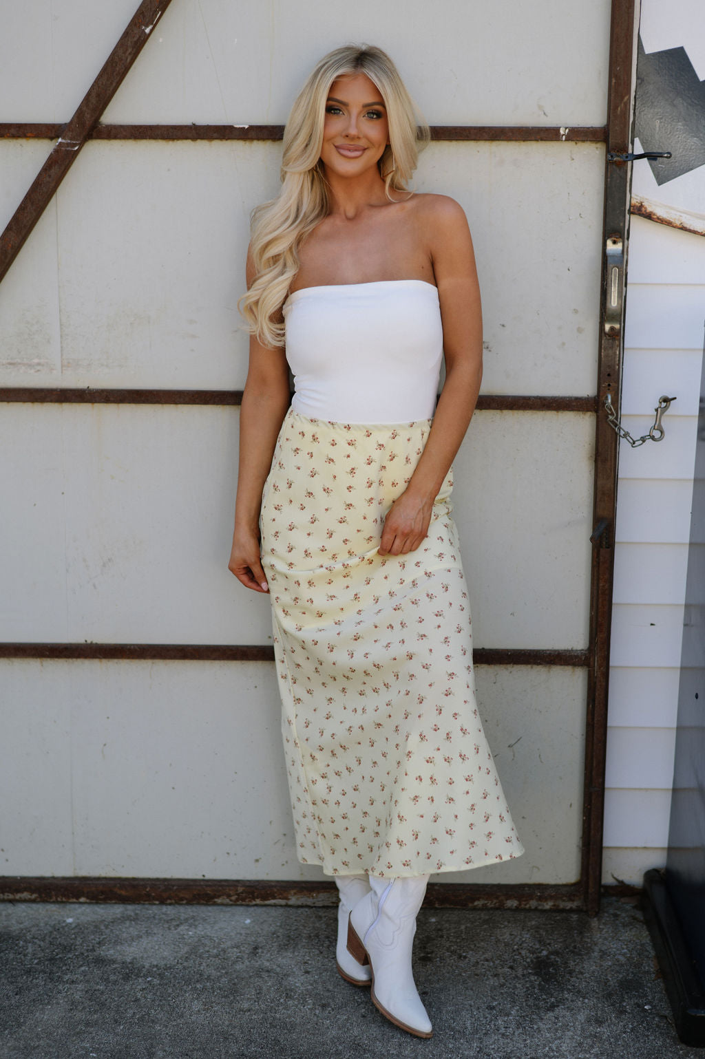 Gemma Floral Skirt-Lemon