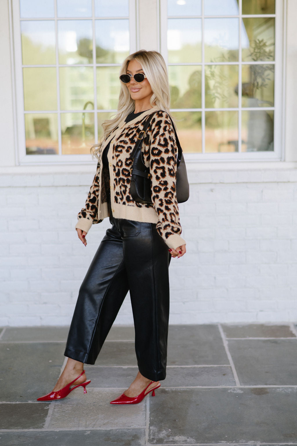 Wide Leg Faux Leather Pants