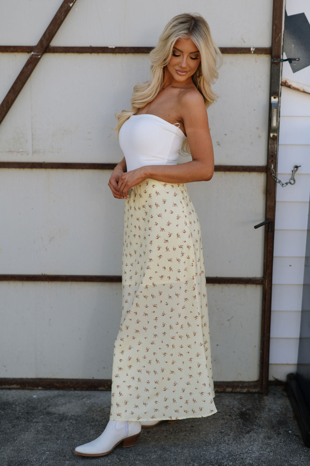 Gemma Floral Skirt-Lemon