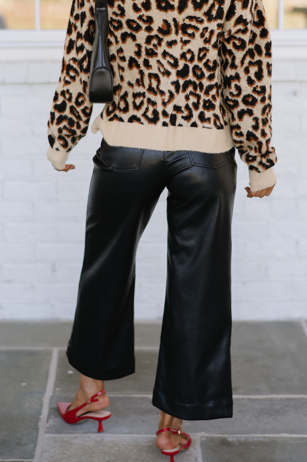 Wide Leg Faux Leather Pants