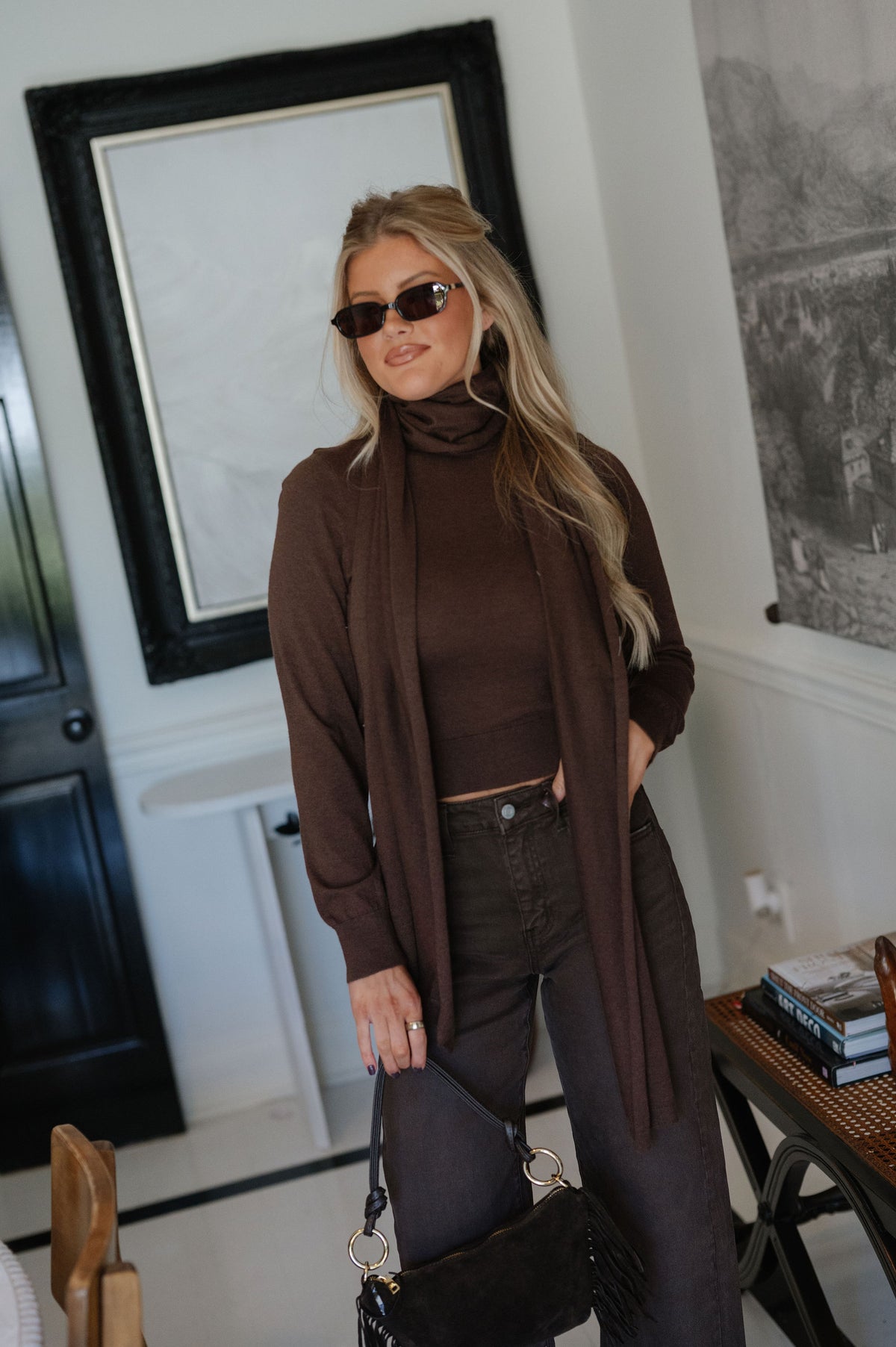 Holland Sweater Top-Brown
