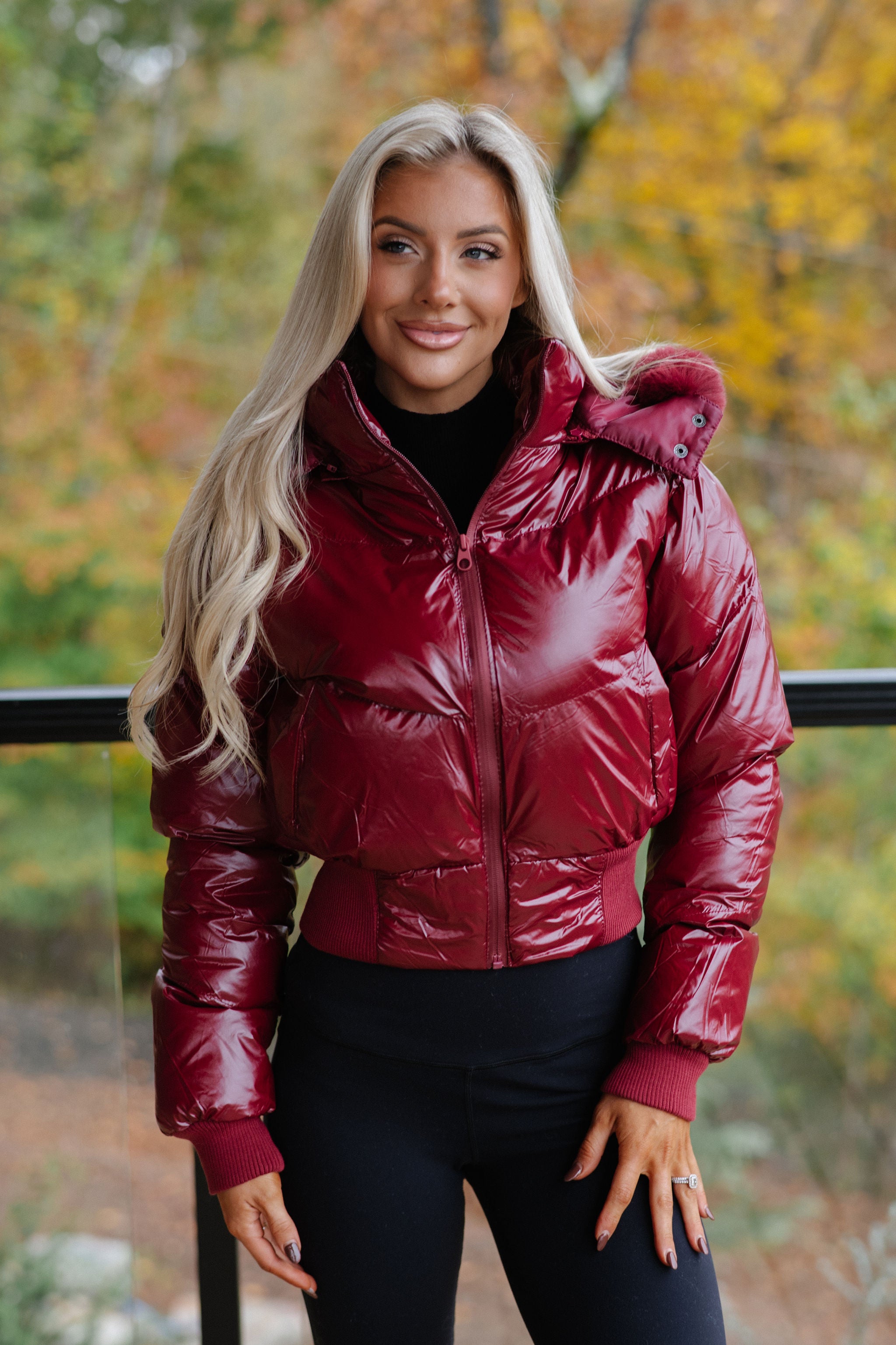 Betsy Hooded Puffer-Burgundy
