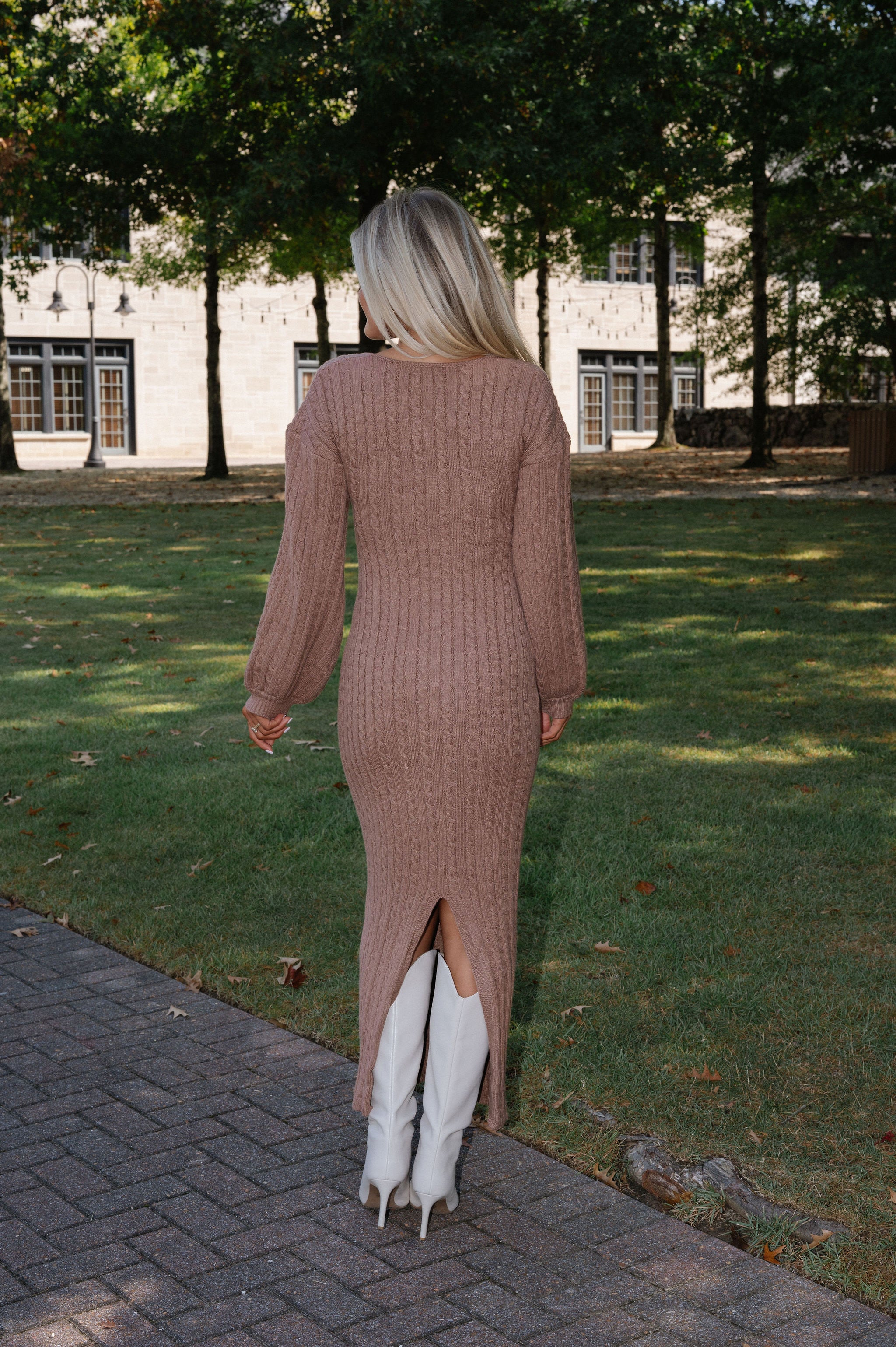 Hazel Sweater Dress- Brown