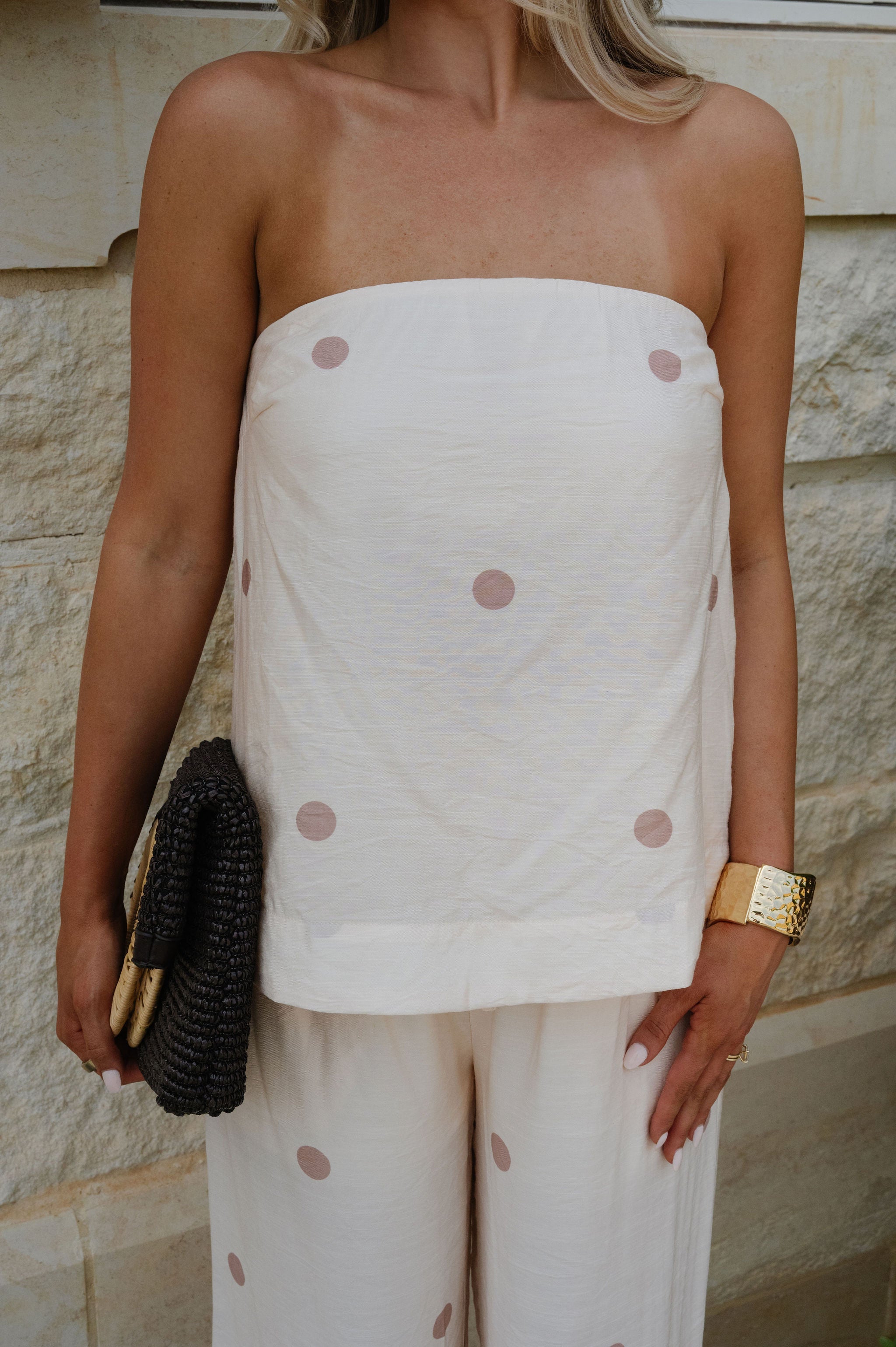 Rory Polka Dot Set-Ecru