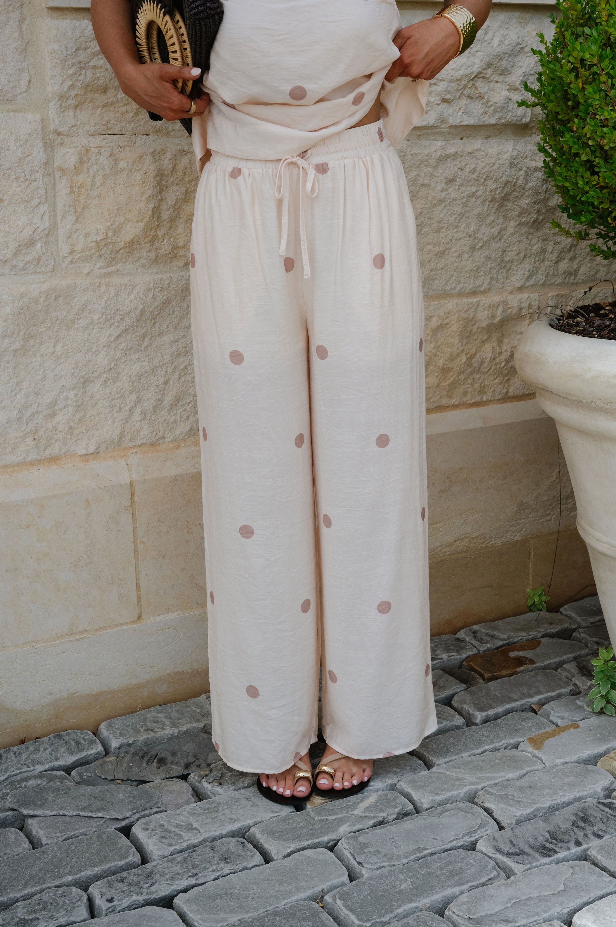 Rory Polka Dot Set-Ecru