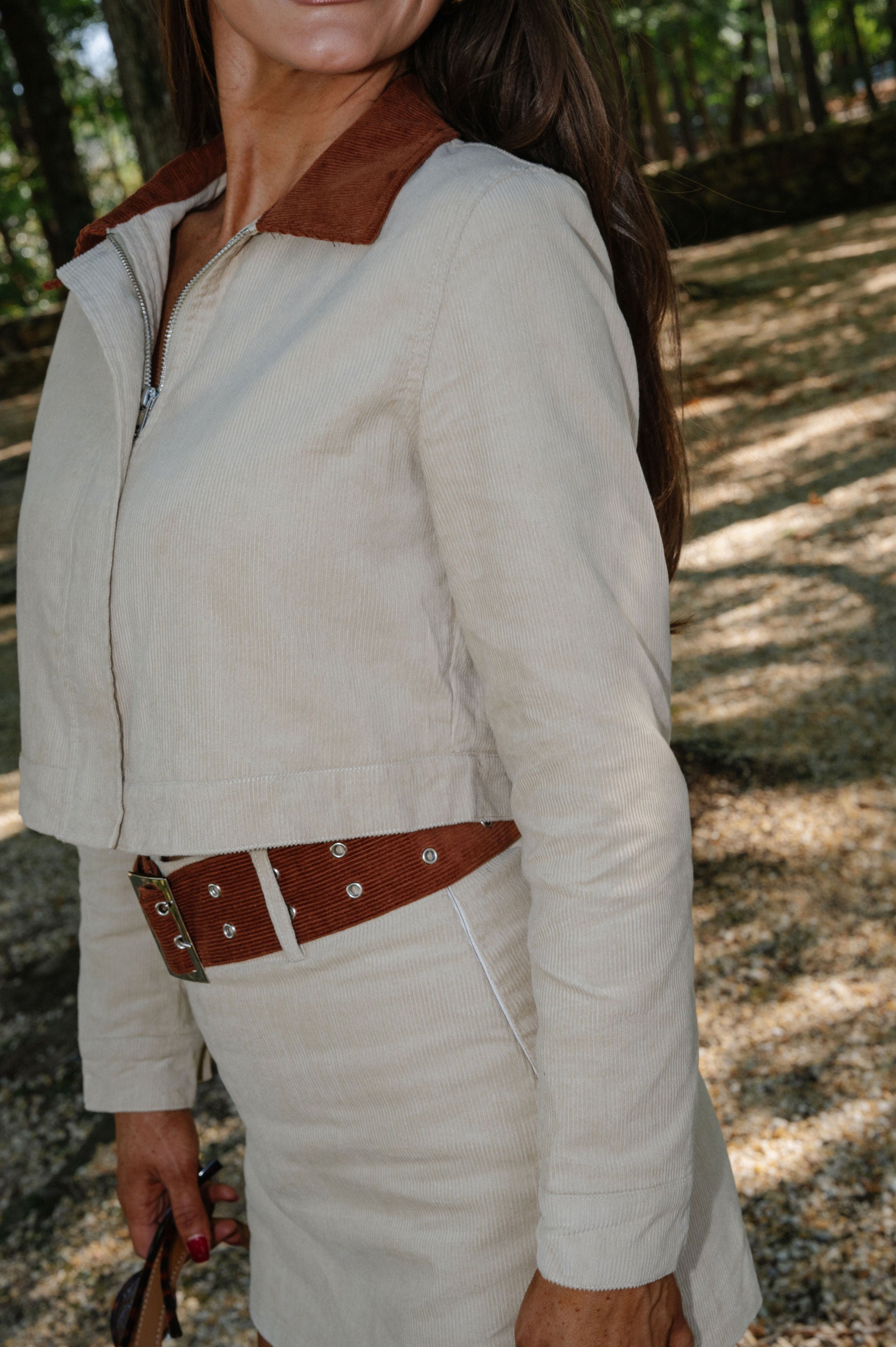 Jules Mini Skort Set- Beige