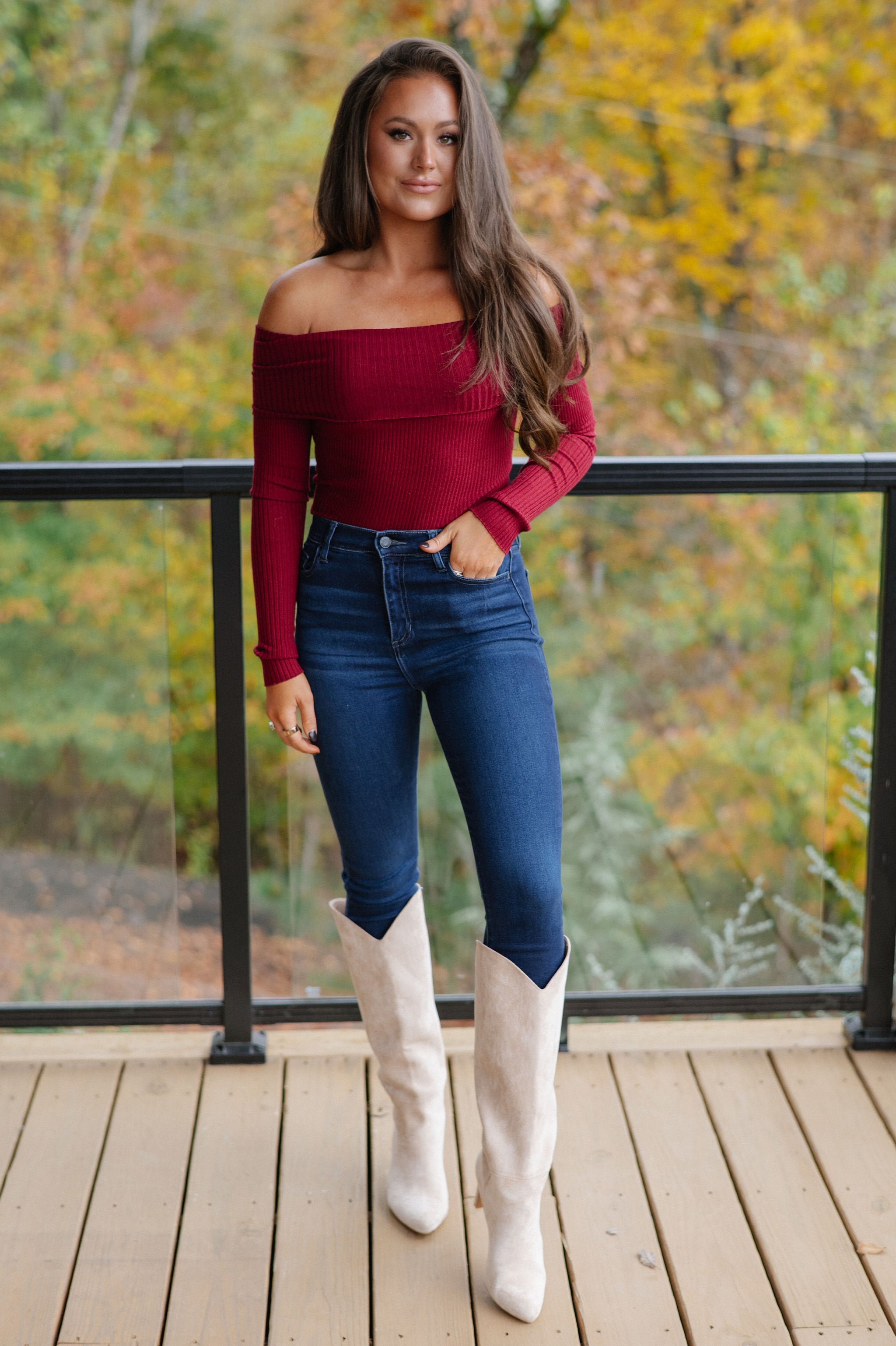 Karsen OTS Sweater-Wine