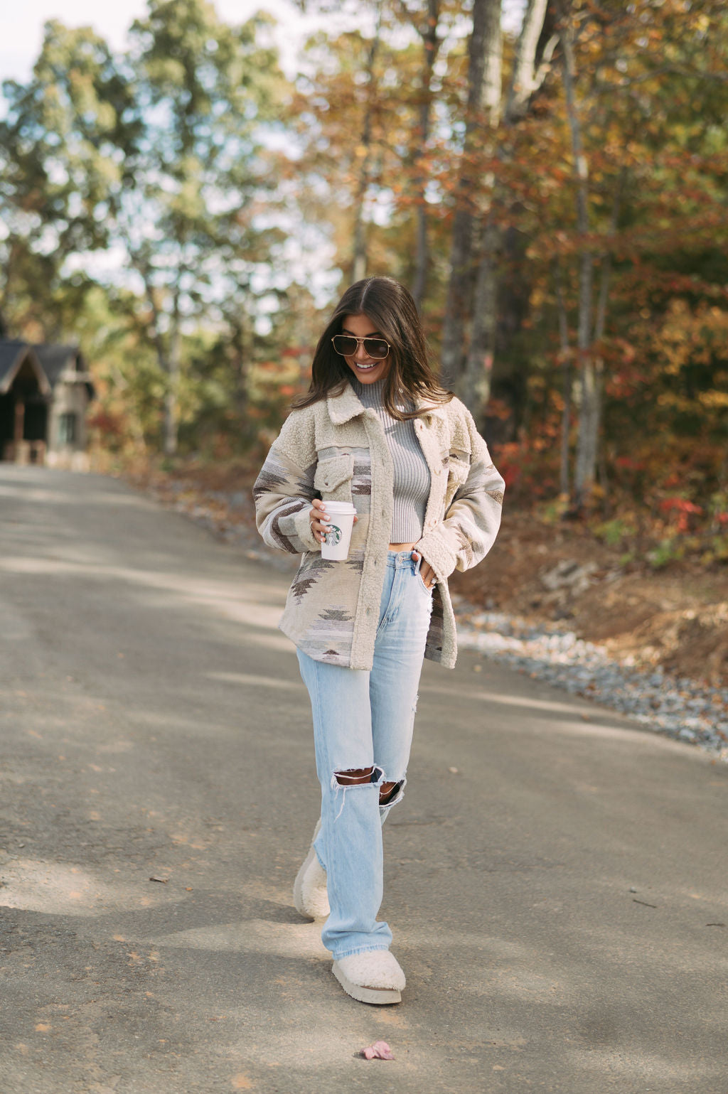 Dawson Aztec Shacket- Mocha
