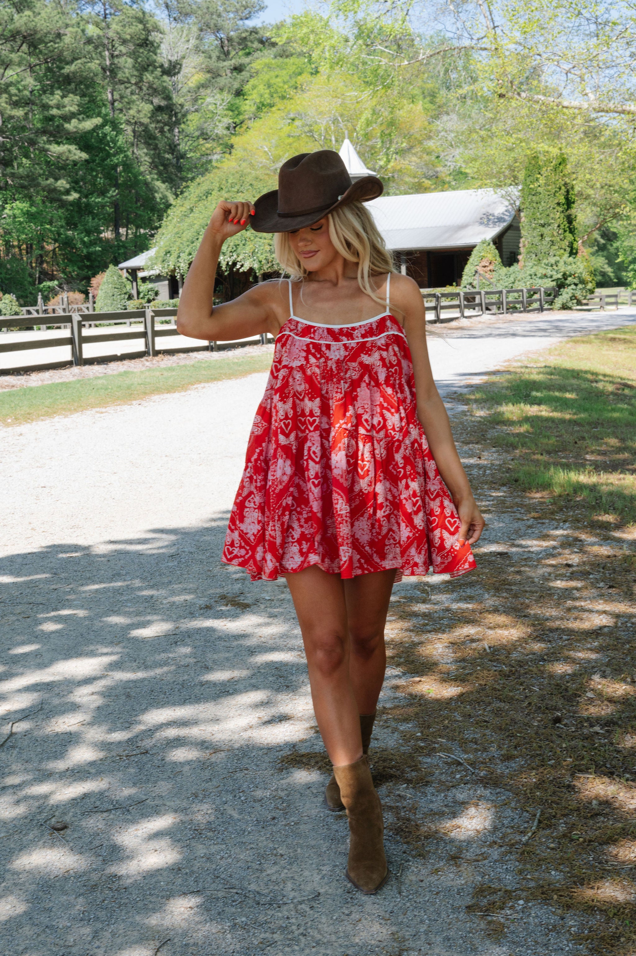 Darcy Swing Mini Dress-Red Multi