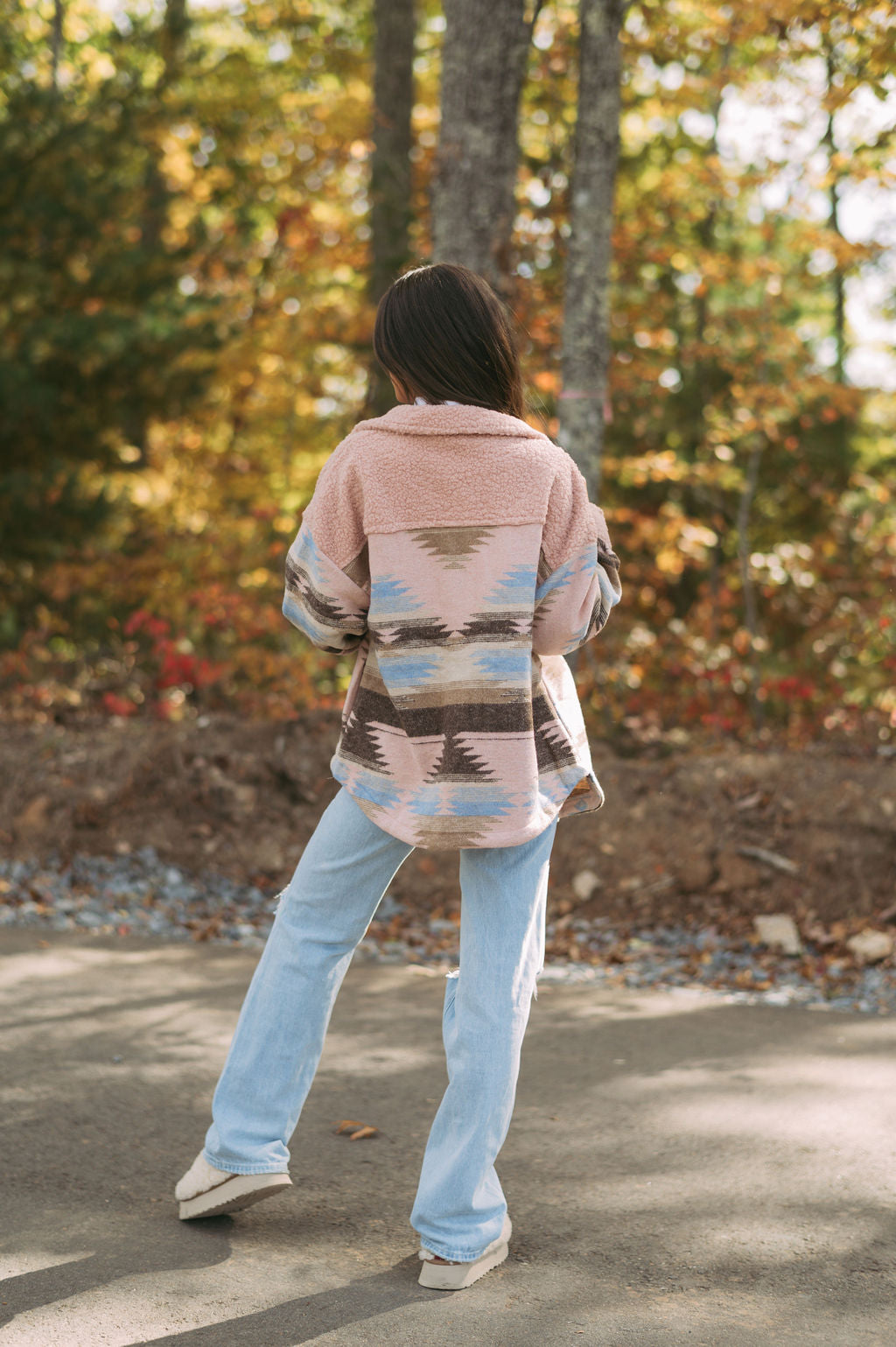 Dawson Aztec Shacket- Blush