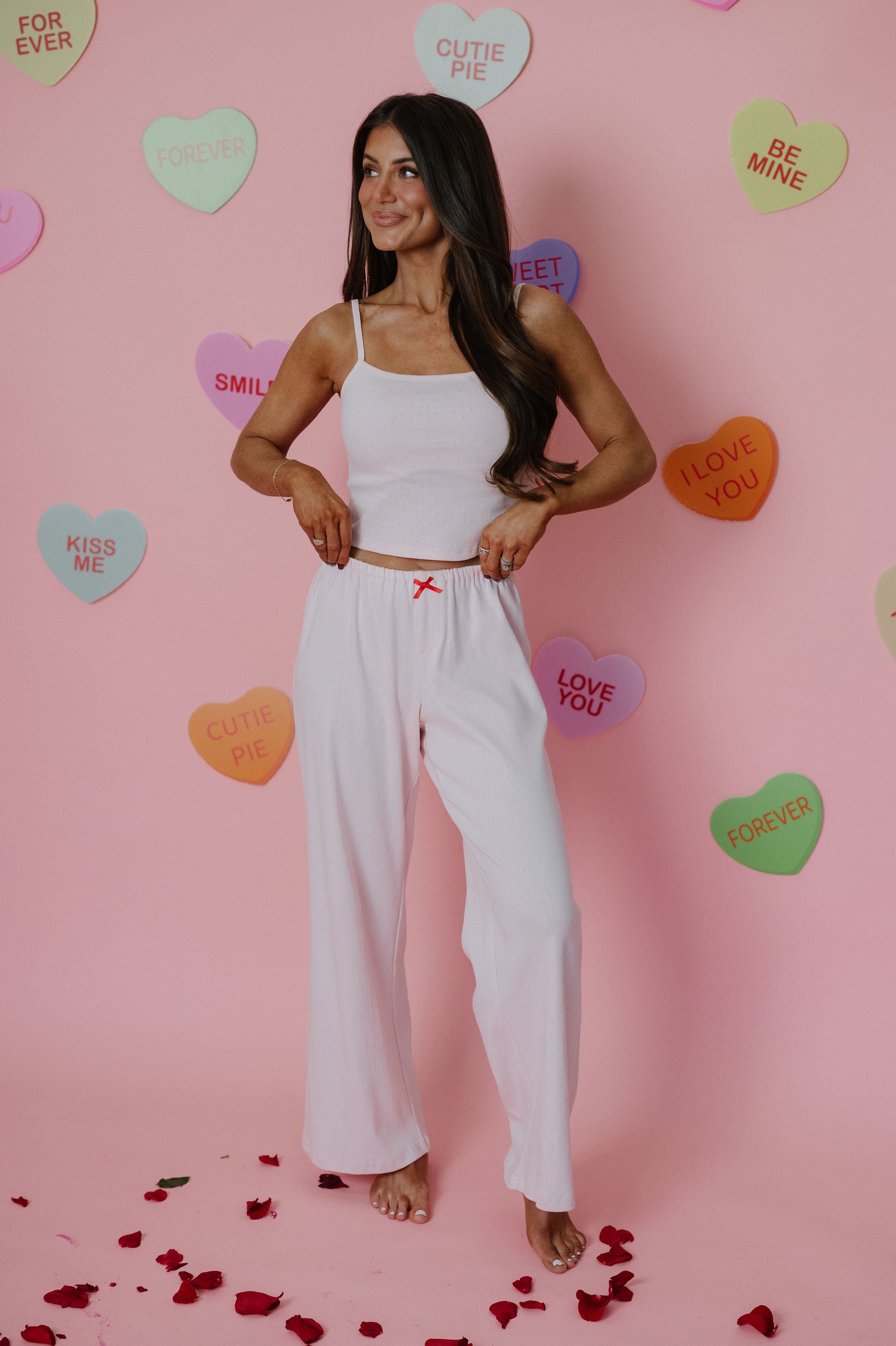 Ryan Pointelle Pants Set-Baby Pink