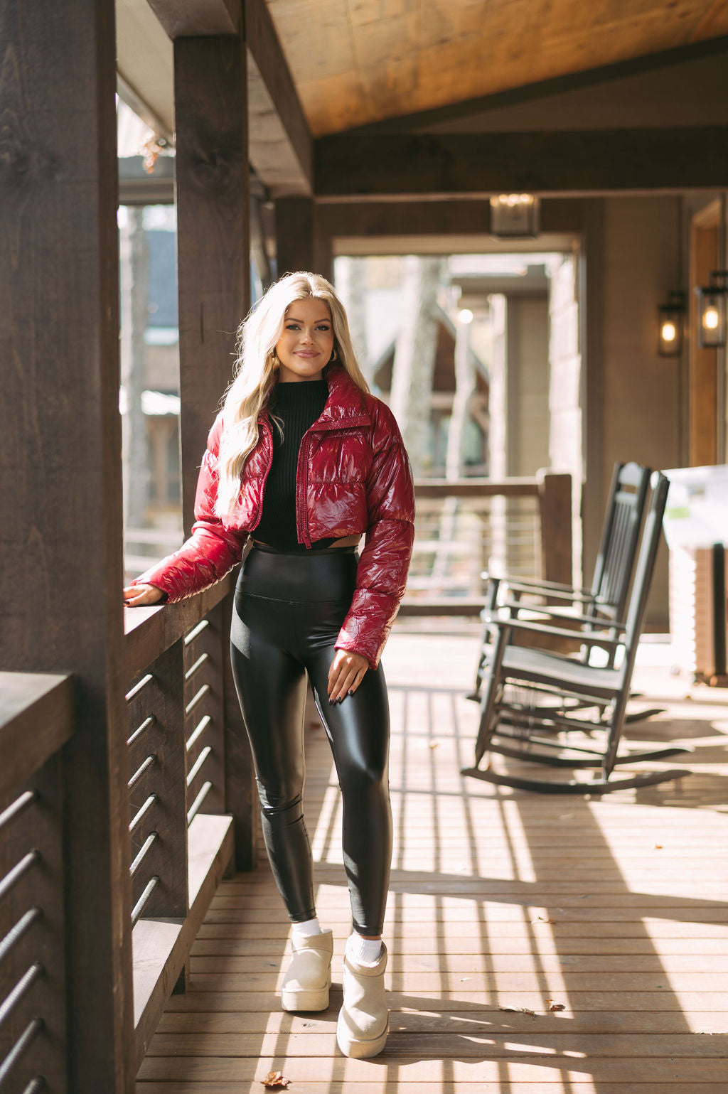 Stoney Shiny Puffer- Dark Burgundy