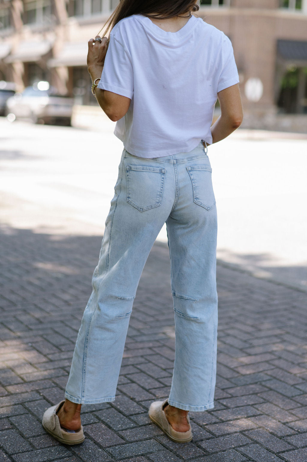 High Rise Barrel Jeans-Light Denim