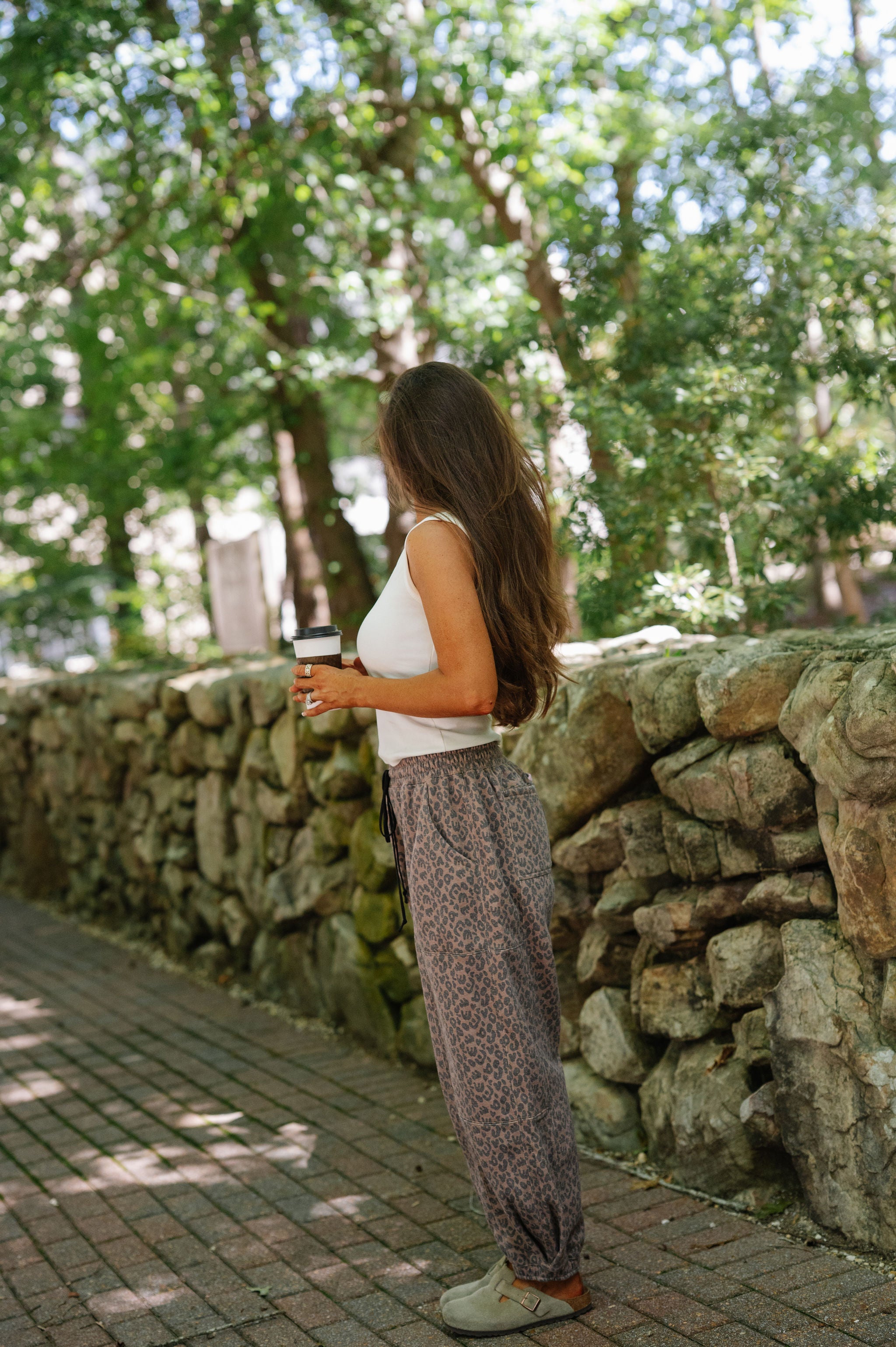 Juda Printed Sweatpants-Chocolate/Black