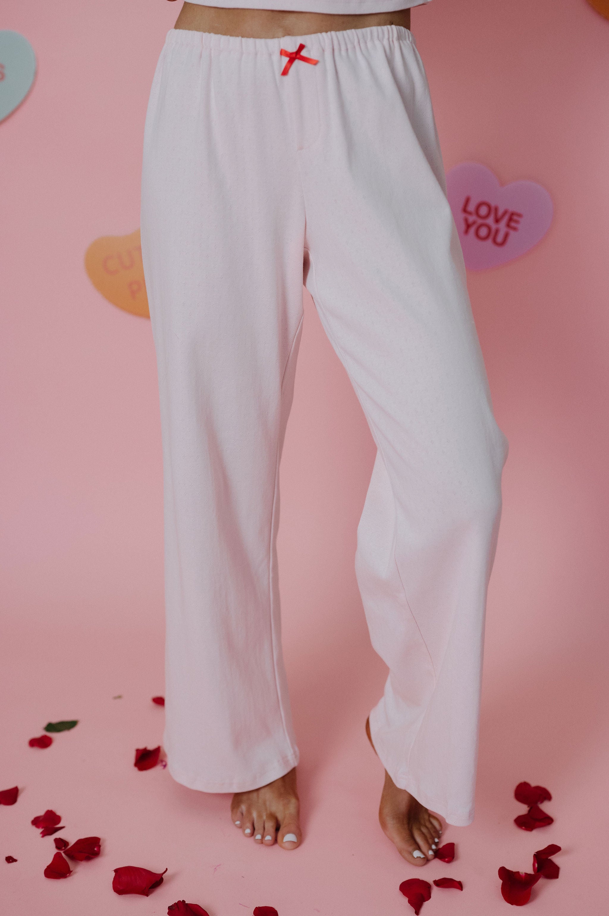 Ryan Pointelle Pants Set-Baby Pink