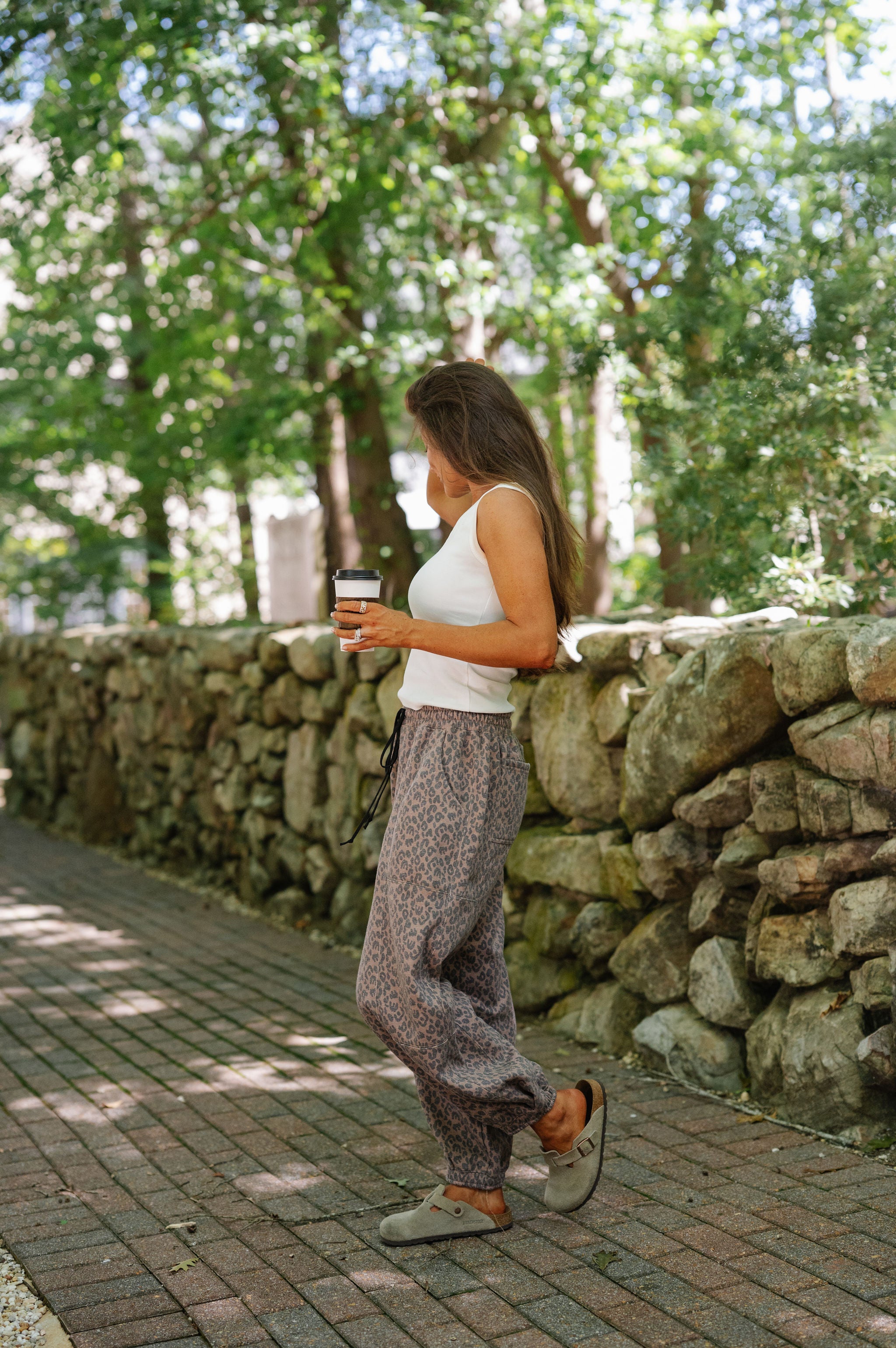 Juda Printed Sweatpants-Chocolate/Black