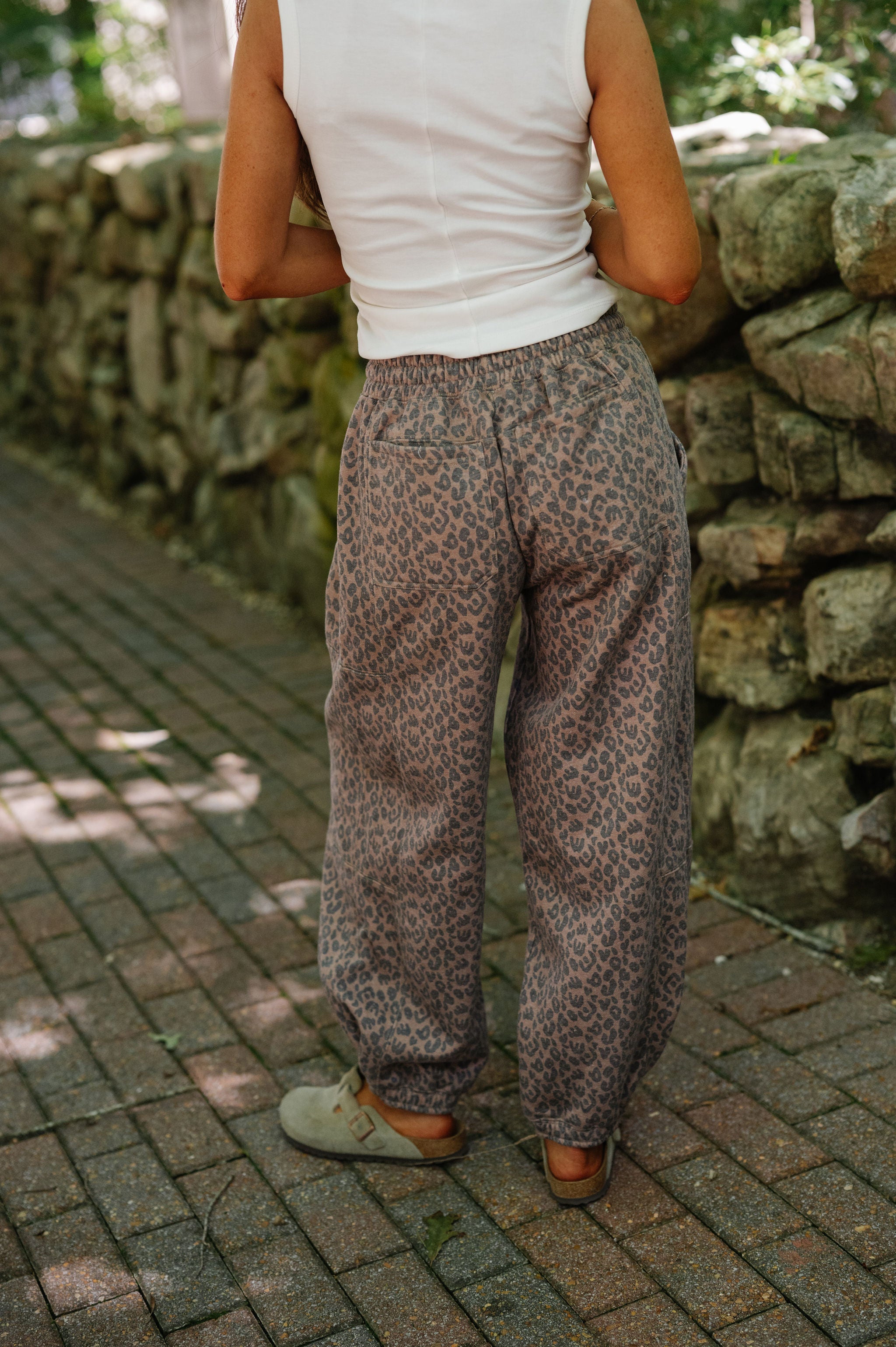 Juda Printed Sweatpants-Chocolate/Black