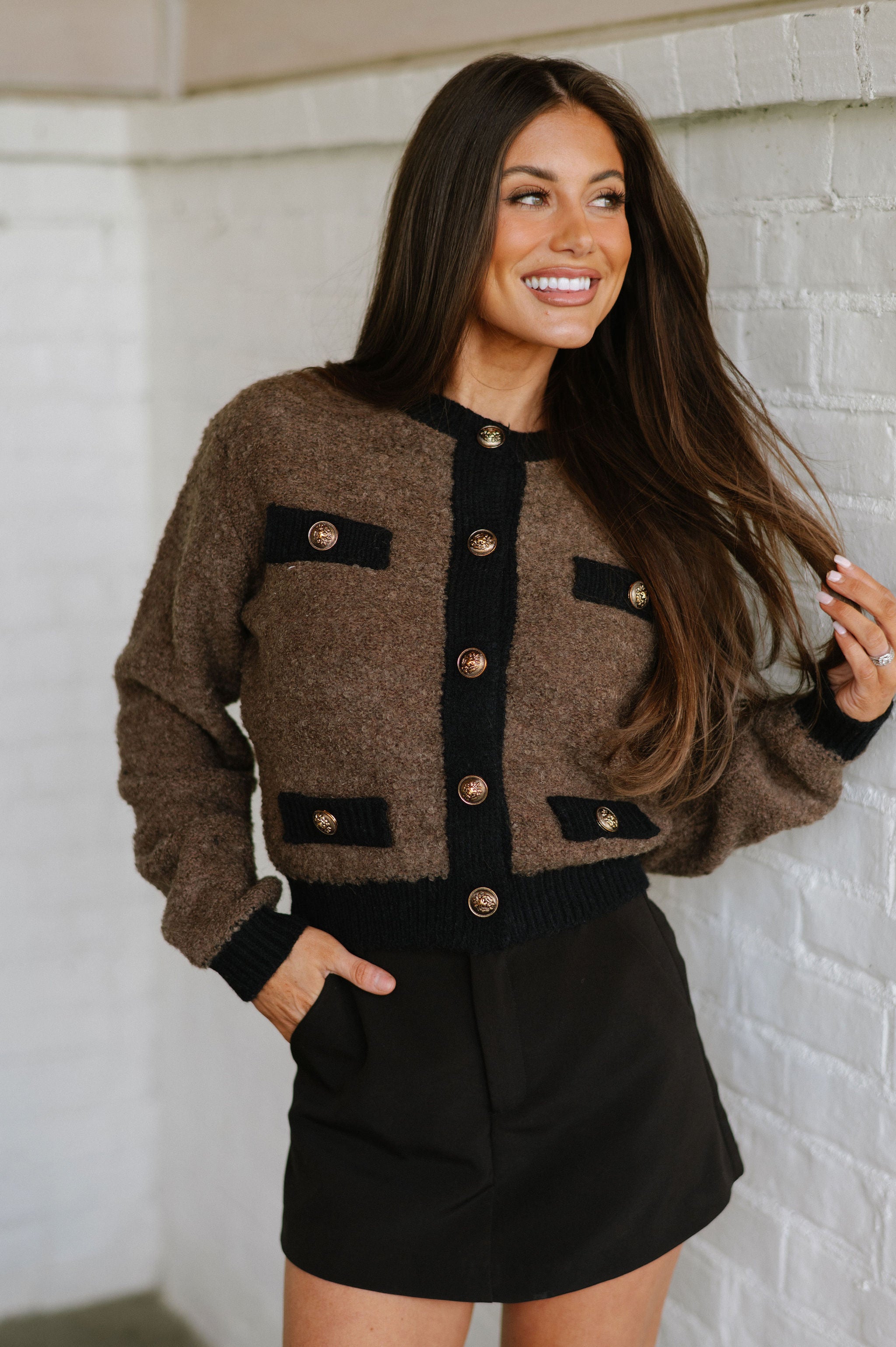 Benny Cardigan-Brown/Black