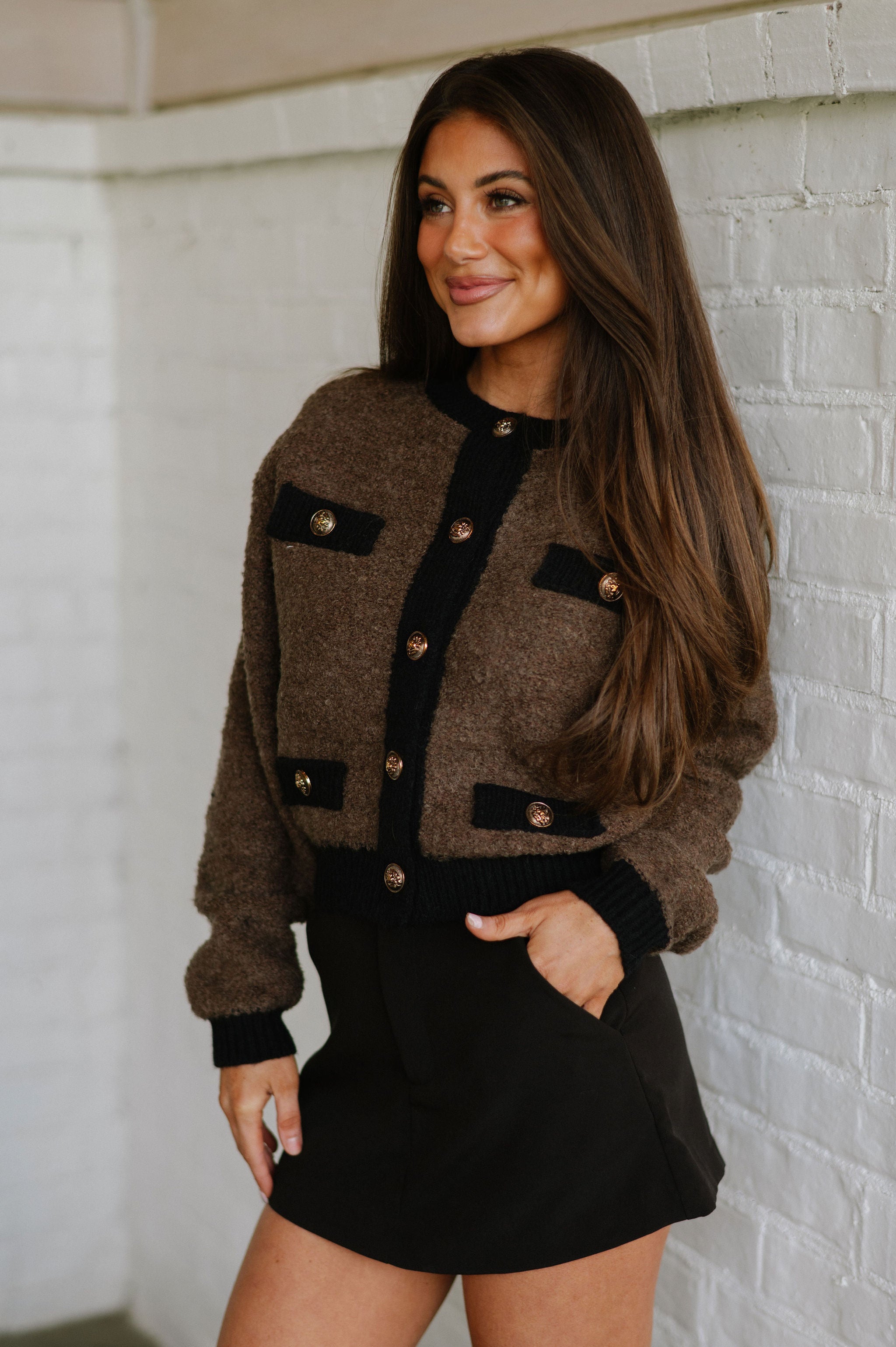 Benny Cardigan-Brown/Black