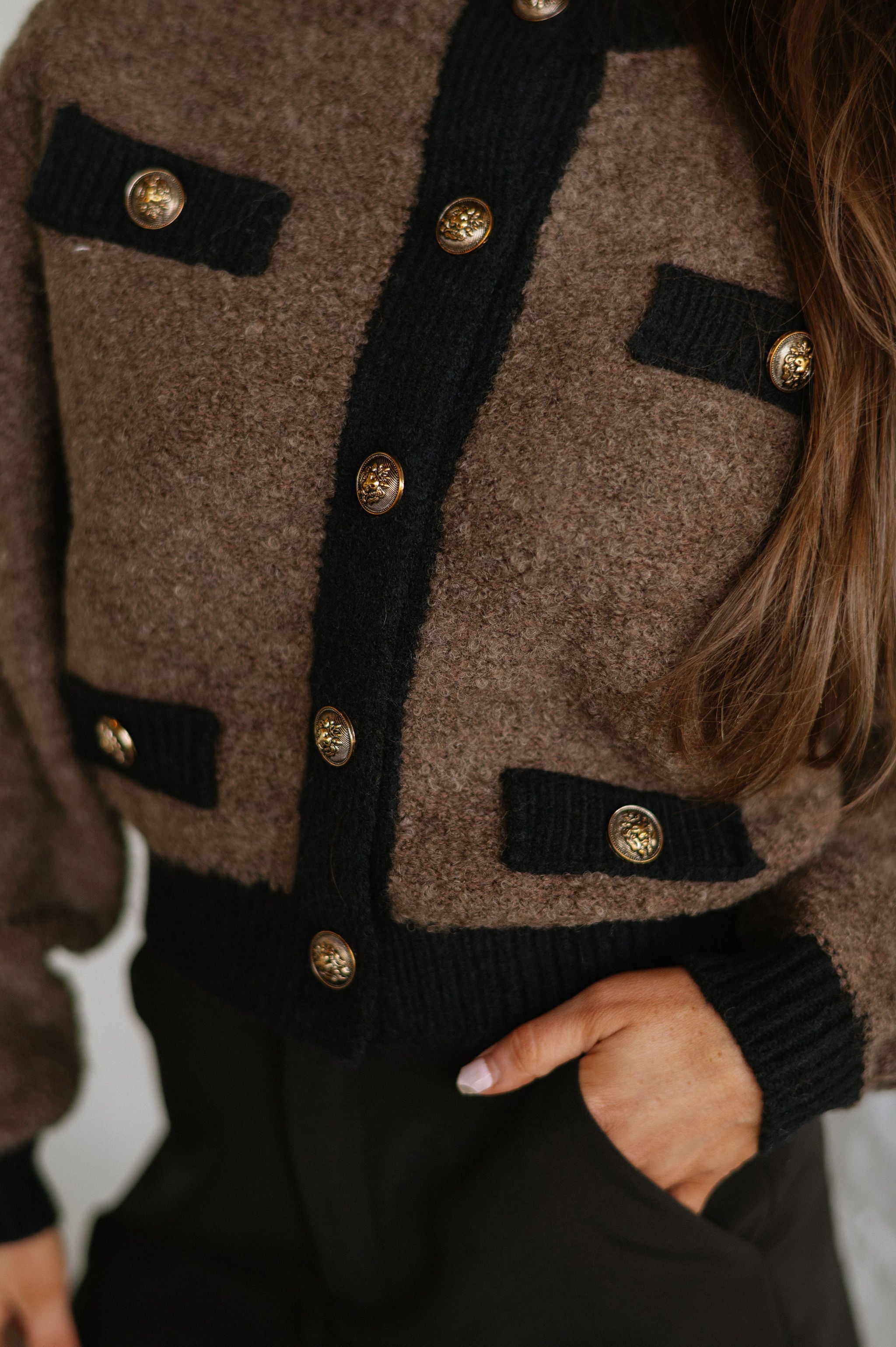 Benny Cardigan-Brown/Black