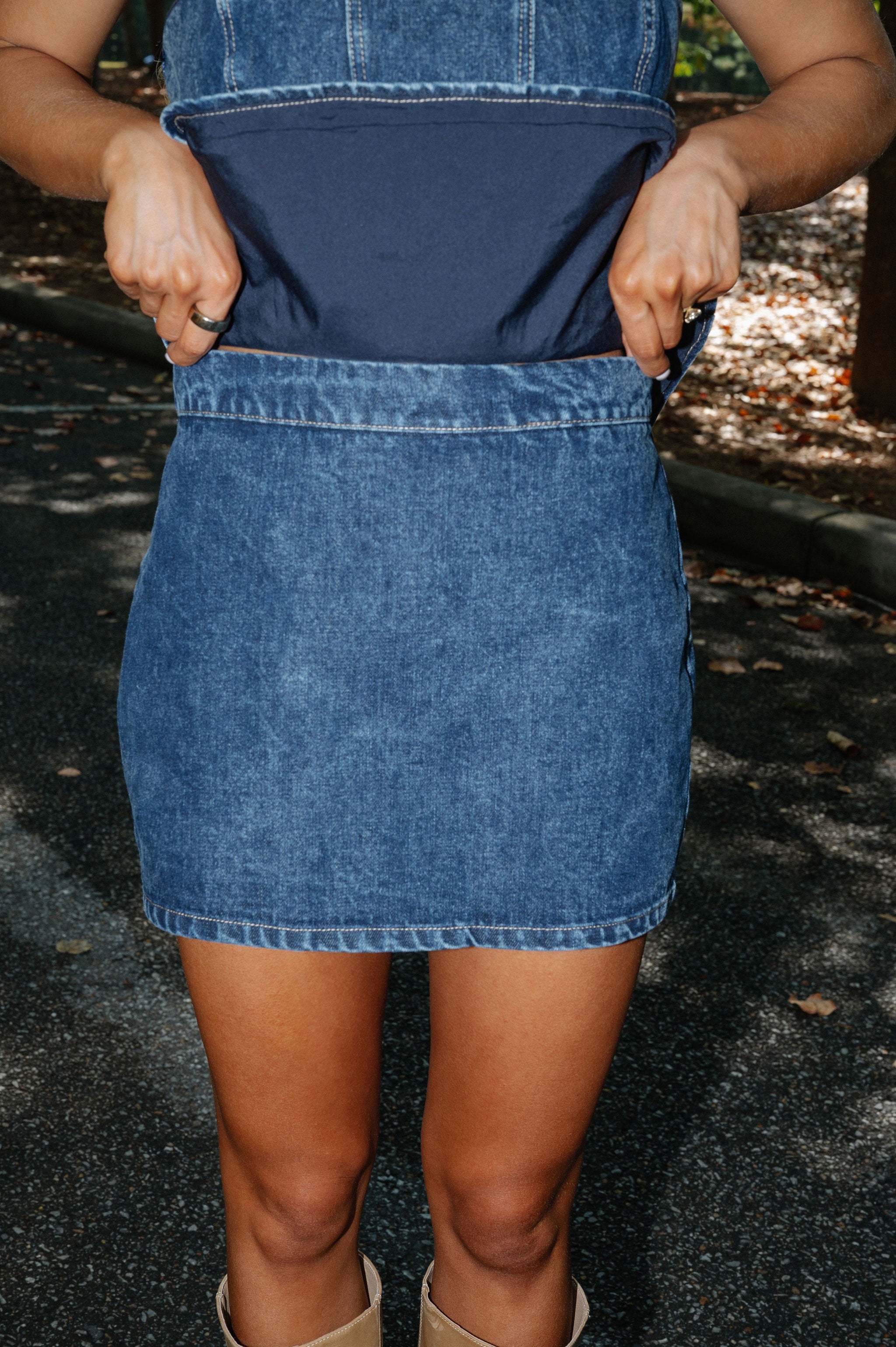 Rocko Skirt Set-Denim Blue