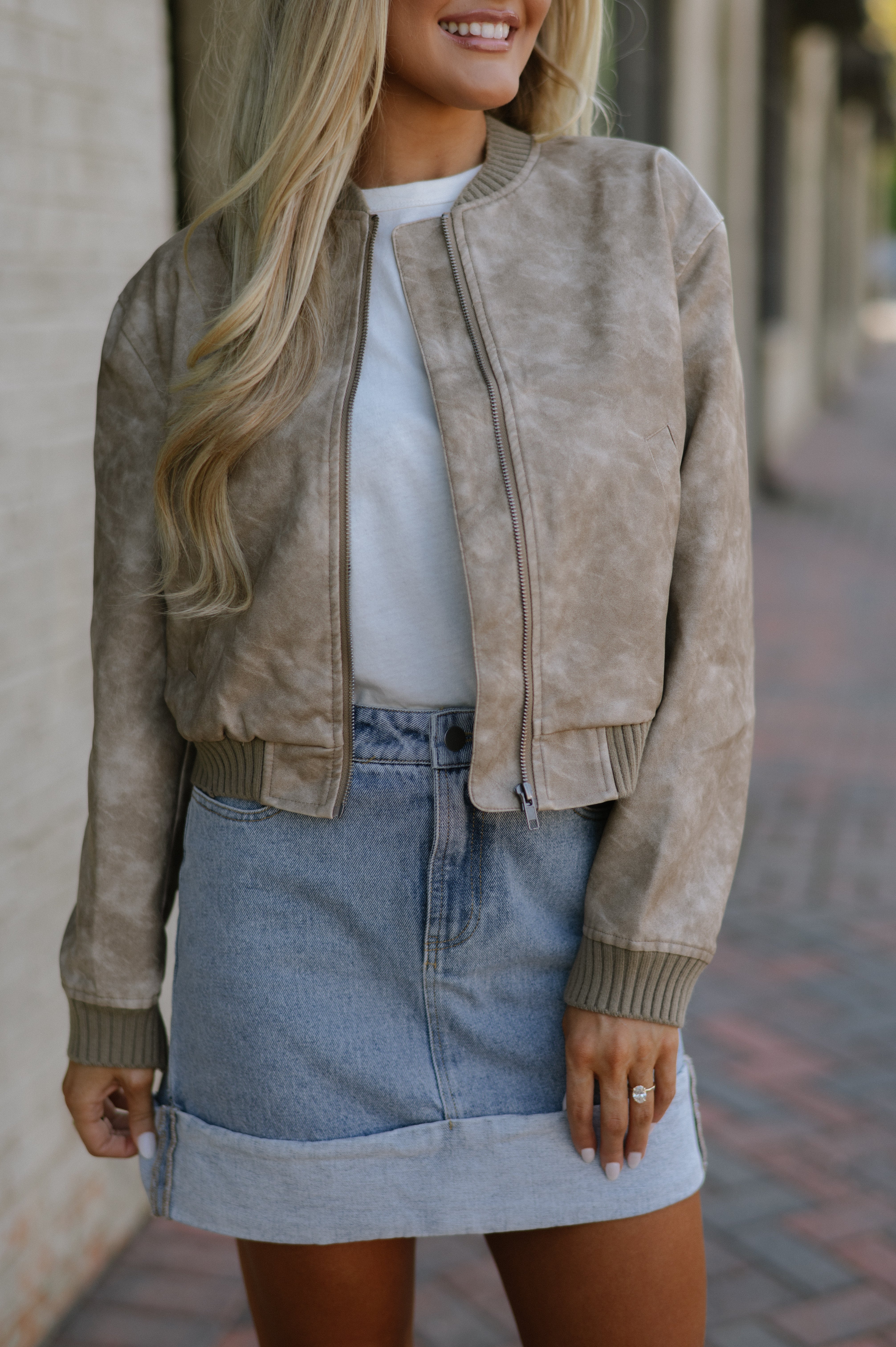 Parks Leather Jacket-Sand