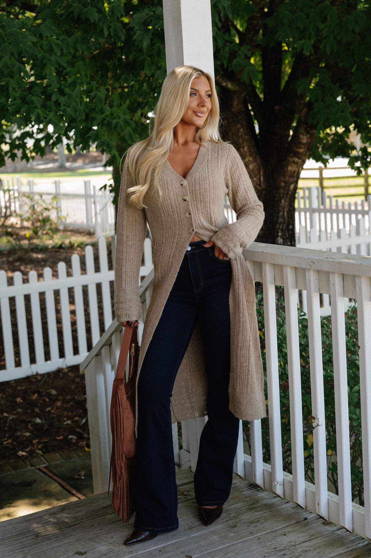 Mia Knit Cardigan-Taupe