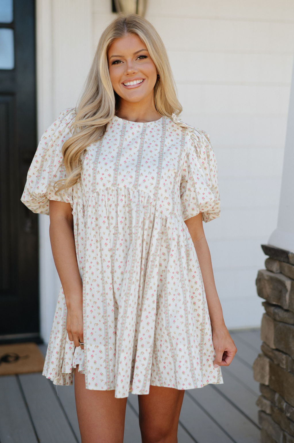 Layla Bow Dress-Cream