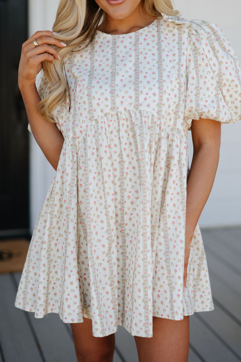 Layla Bow Dress-Cream