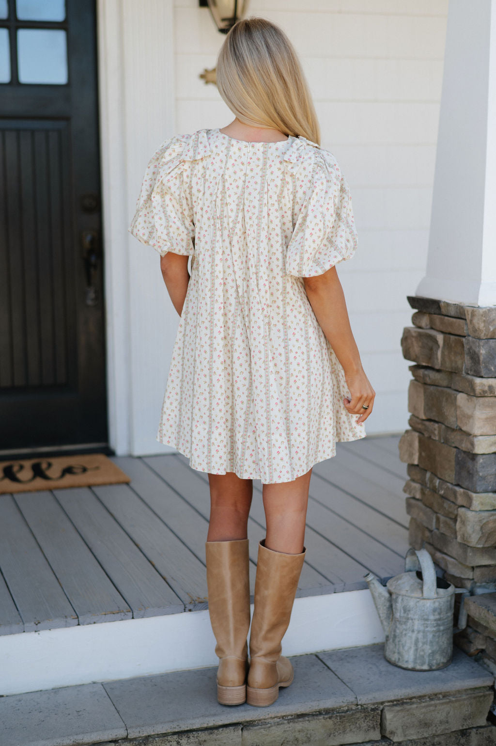 Layla Bow Dress-Cream