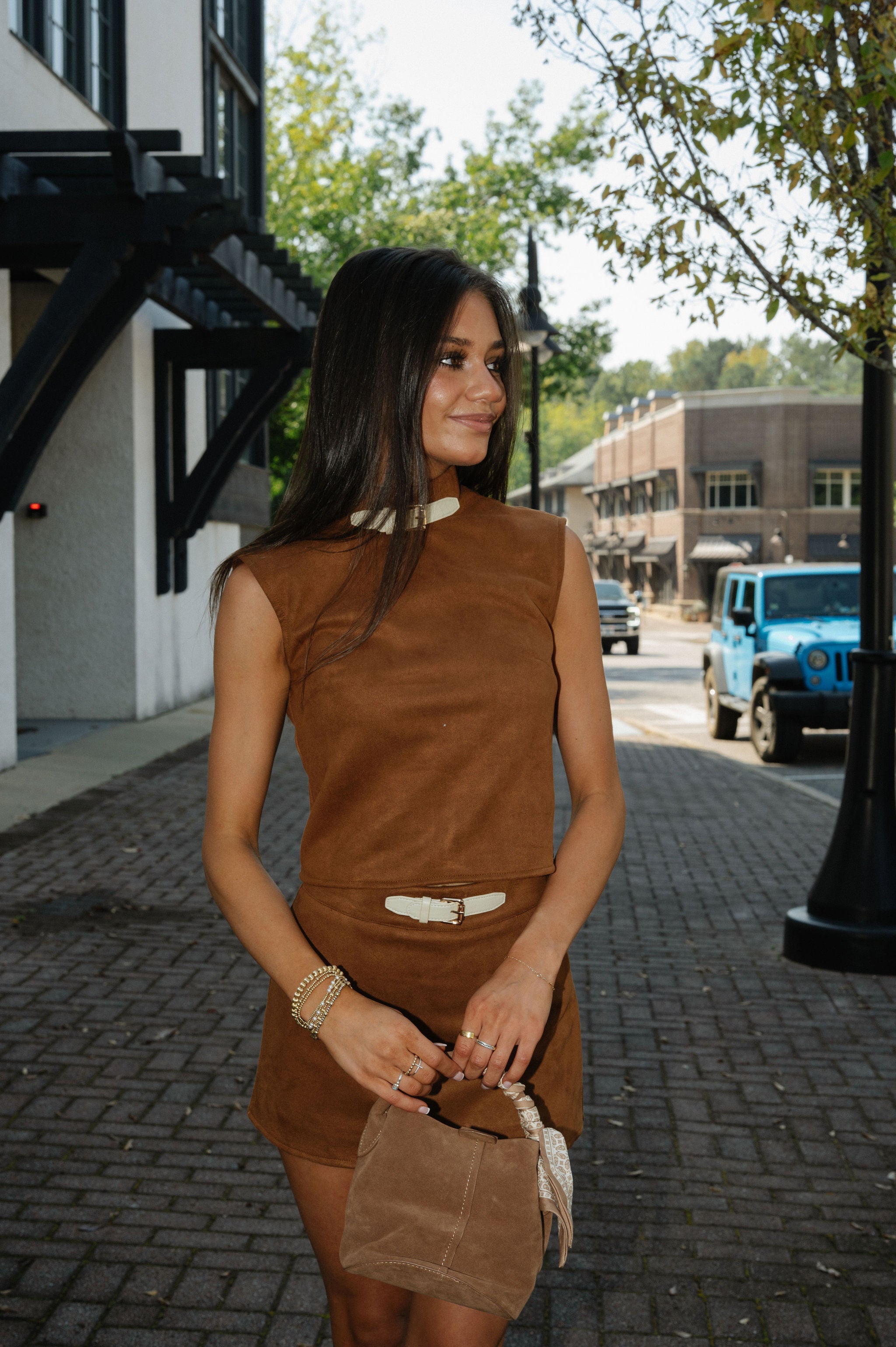 Versa Mock Neck Skirt Set