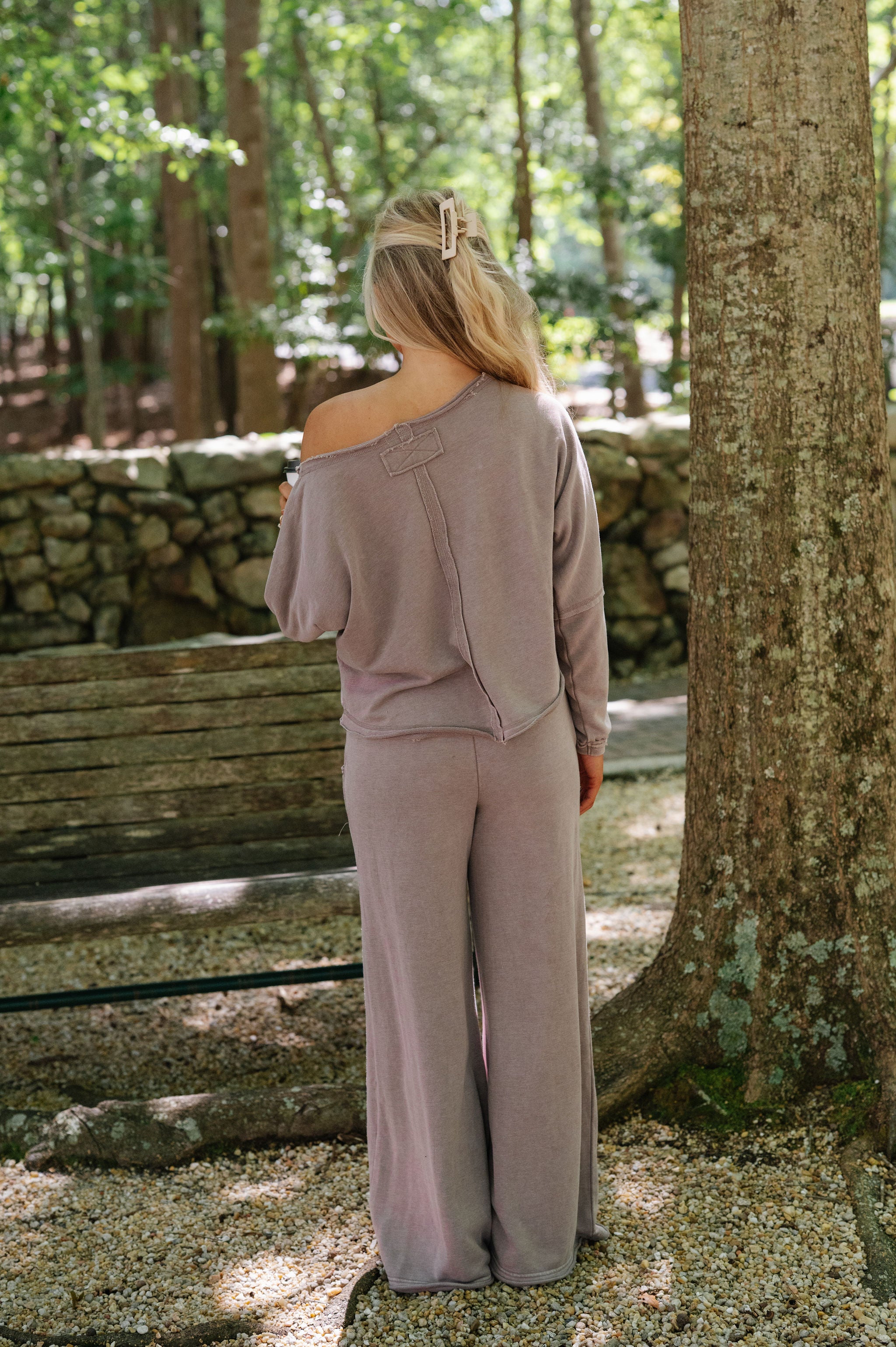 Jamie Mineral Wash Sweatpants Set-Mocha