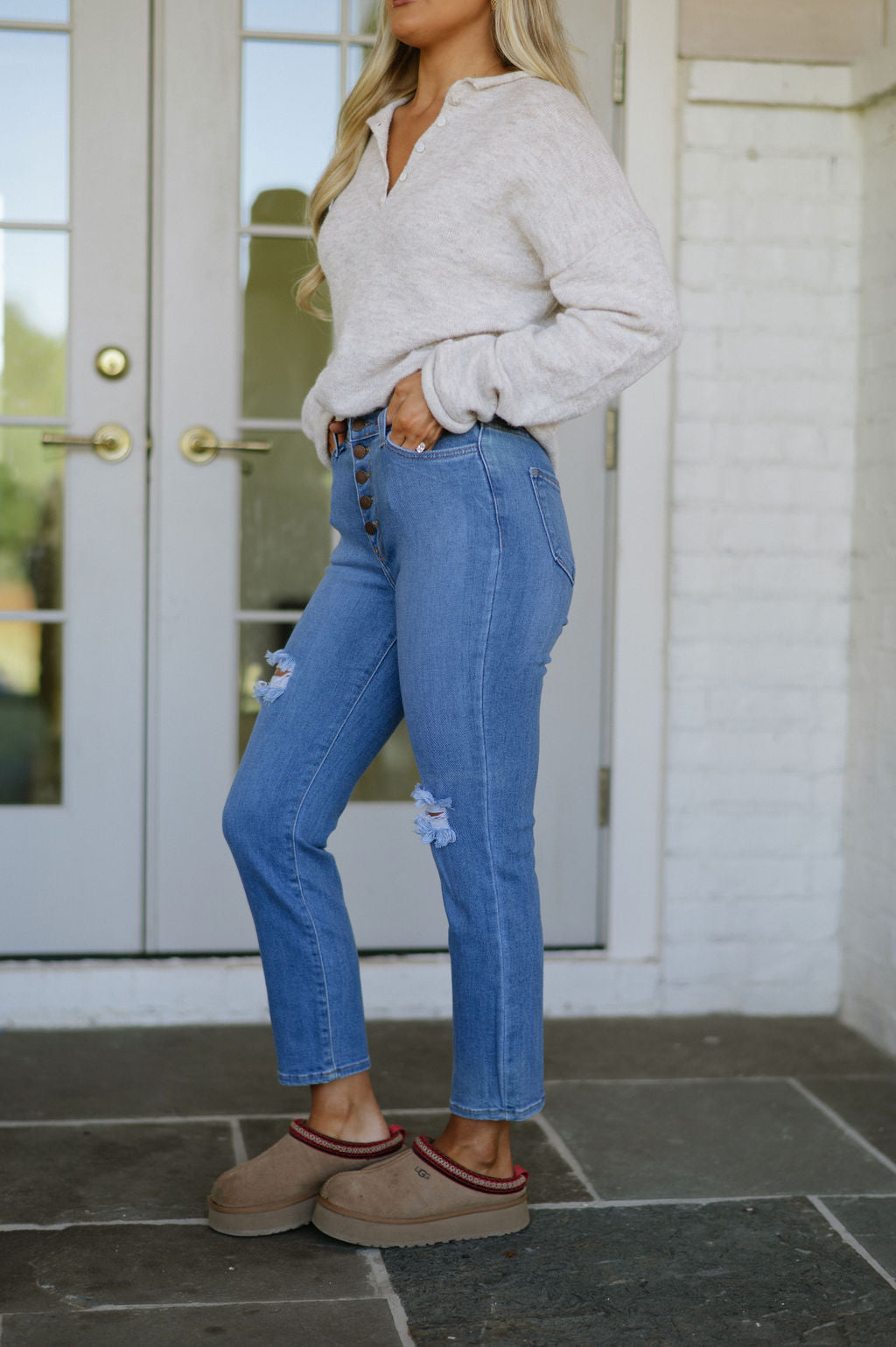 Boston High Waisted Jeans-Denim