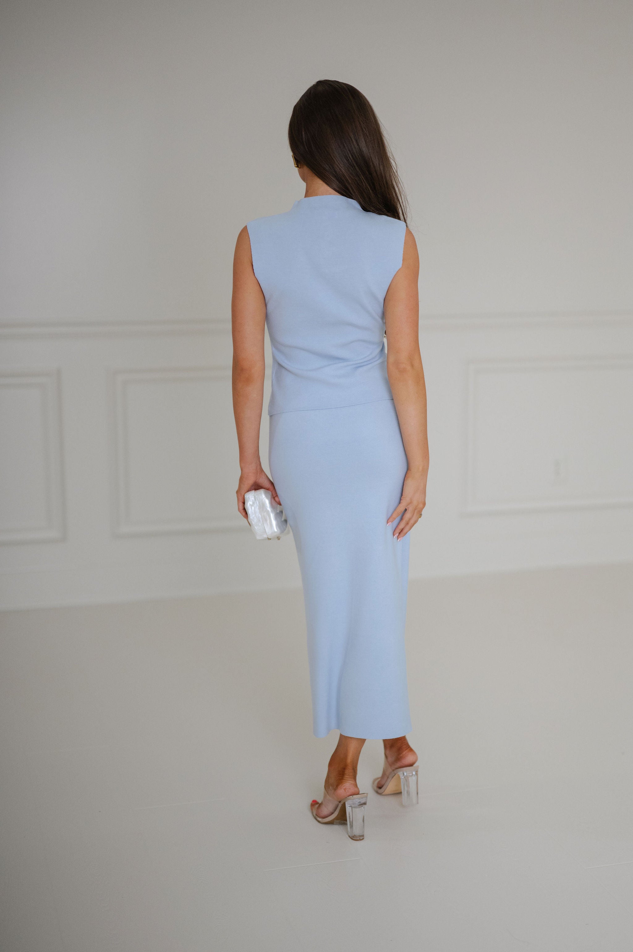 Sutherland Ruffled Skirt Set-Sky