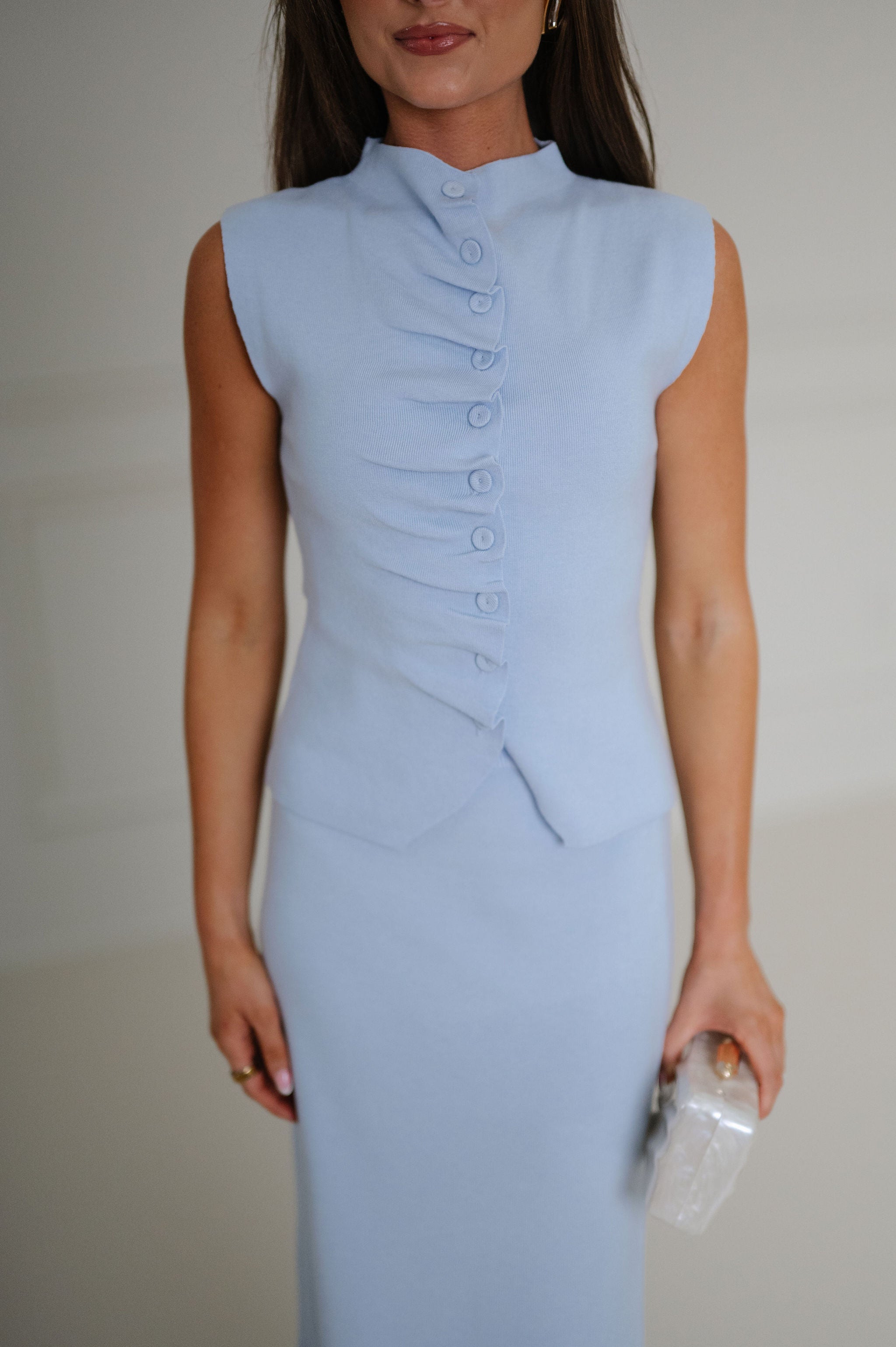Sutherland Ruffled Skirt Set-Sky