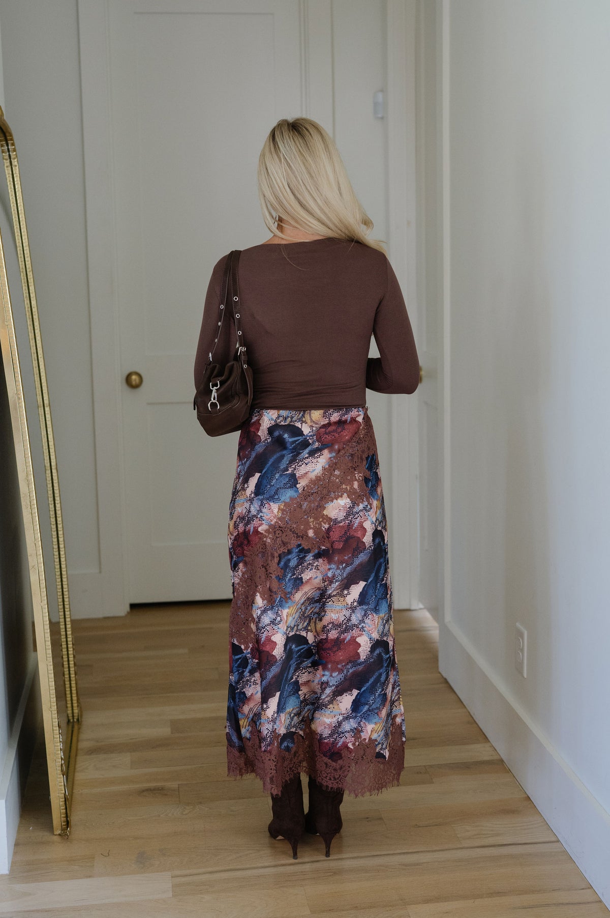 Grace Abstract Midi Skirt