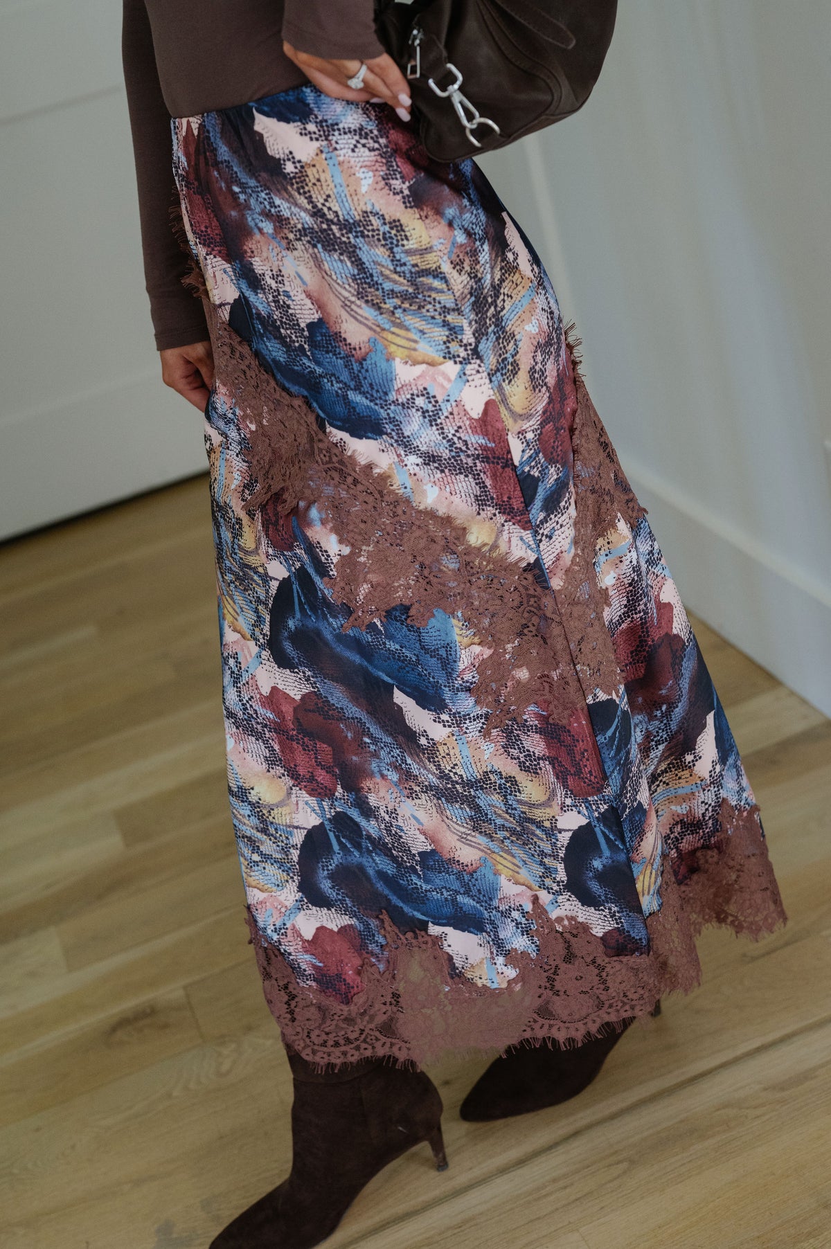 Grace Abstract Midi Skirt