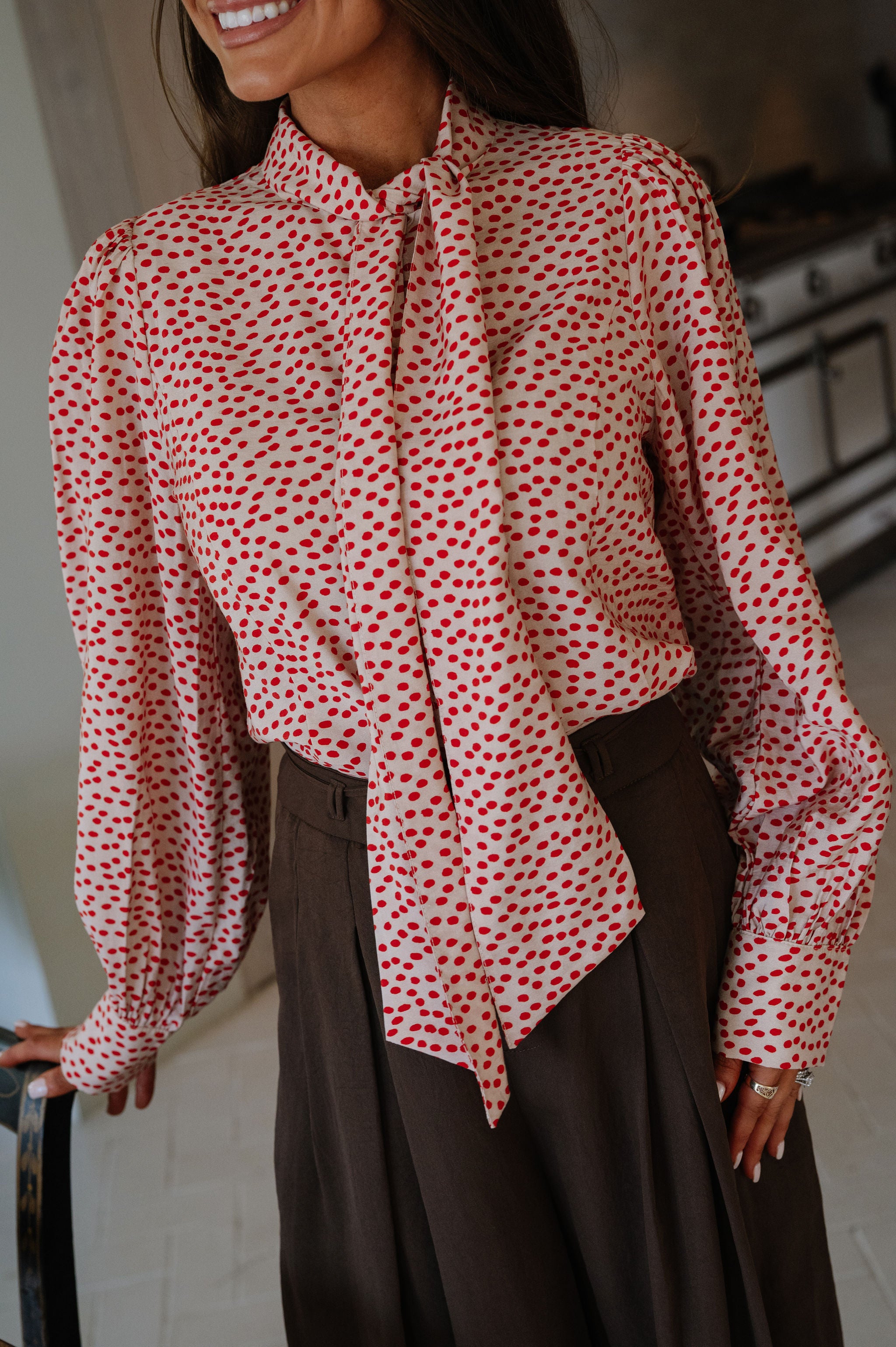 Liv Polka Dot Top- Red