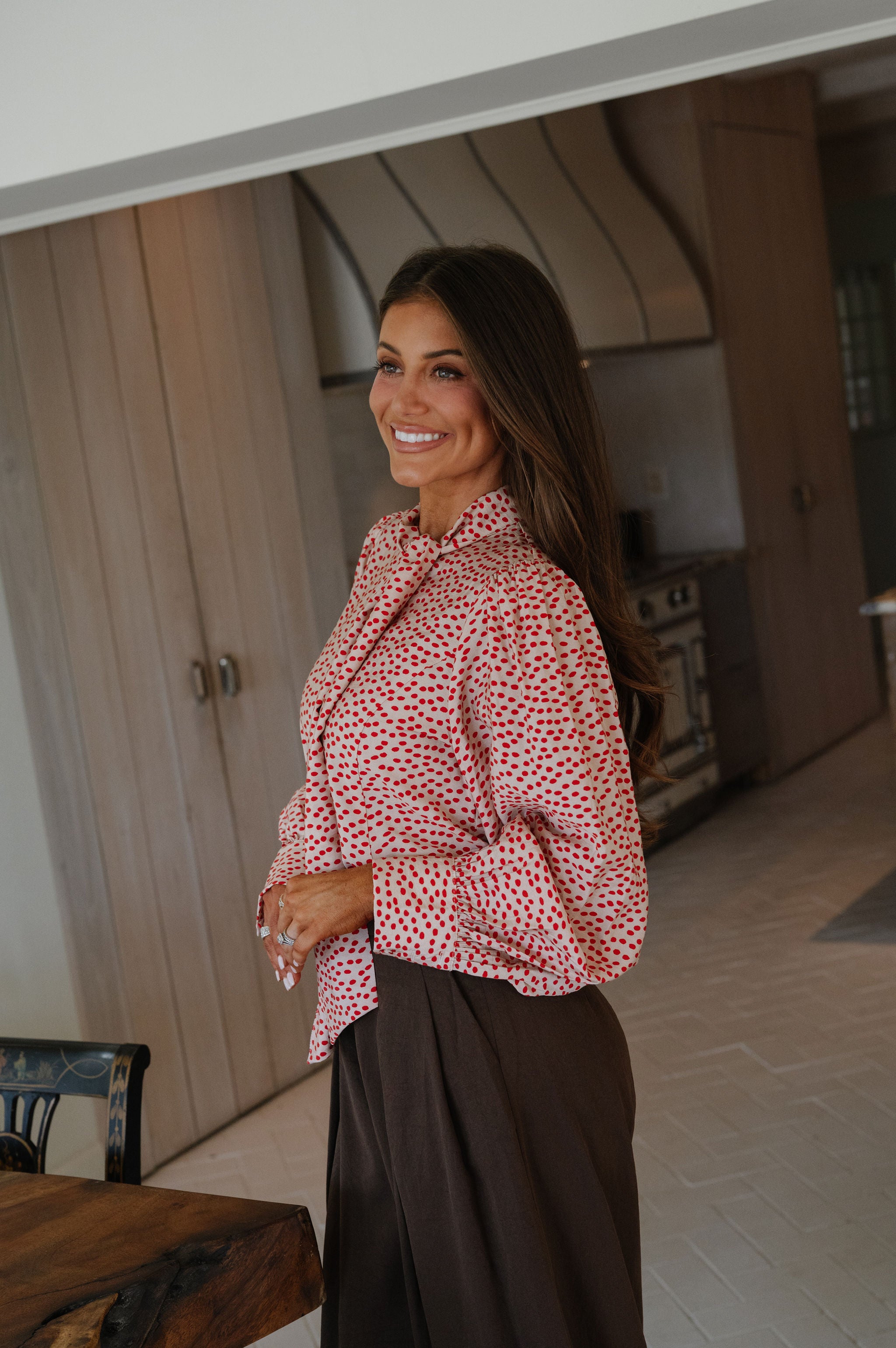 Liv Polka Dot Top- Red