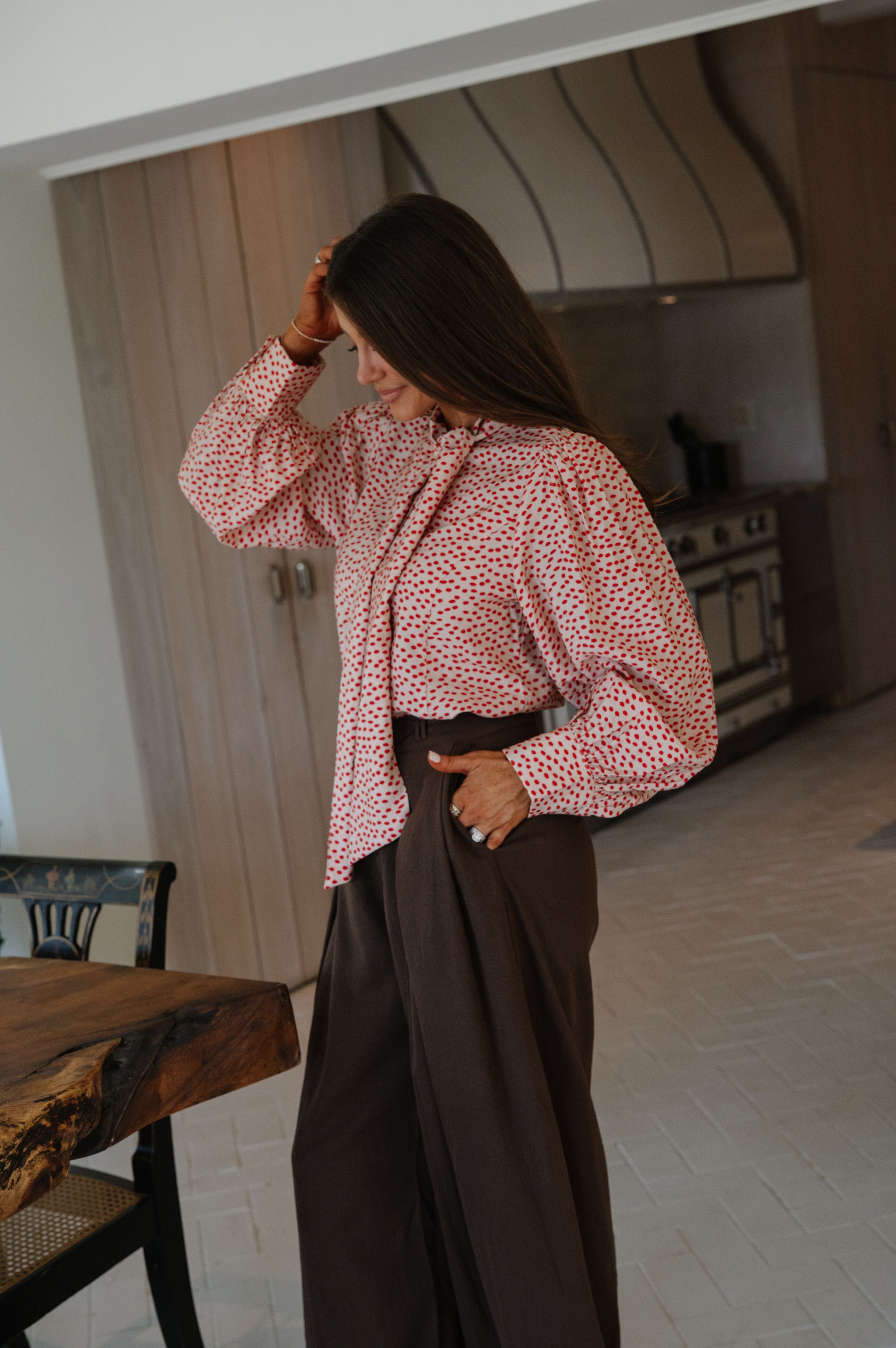 Liv Polka Dot Top- Red