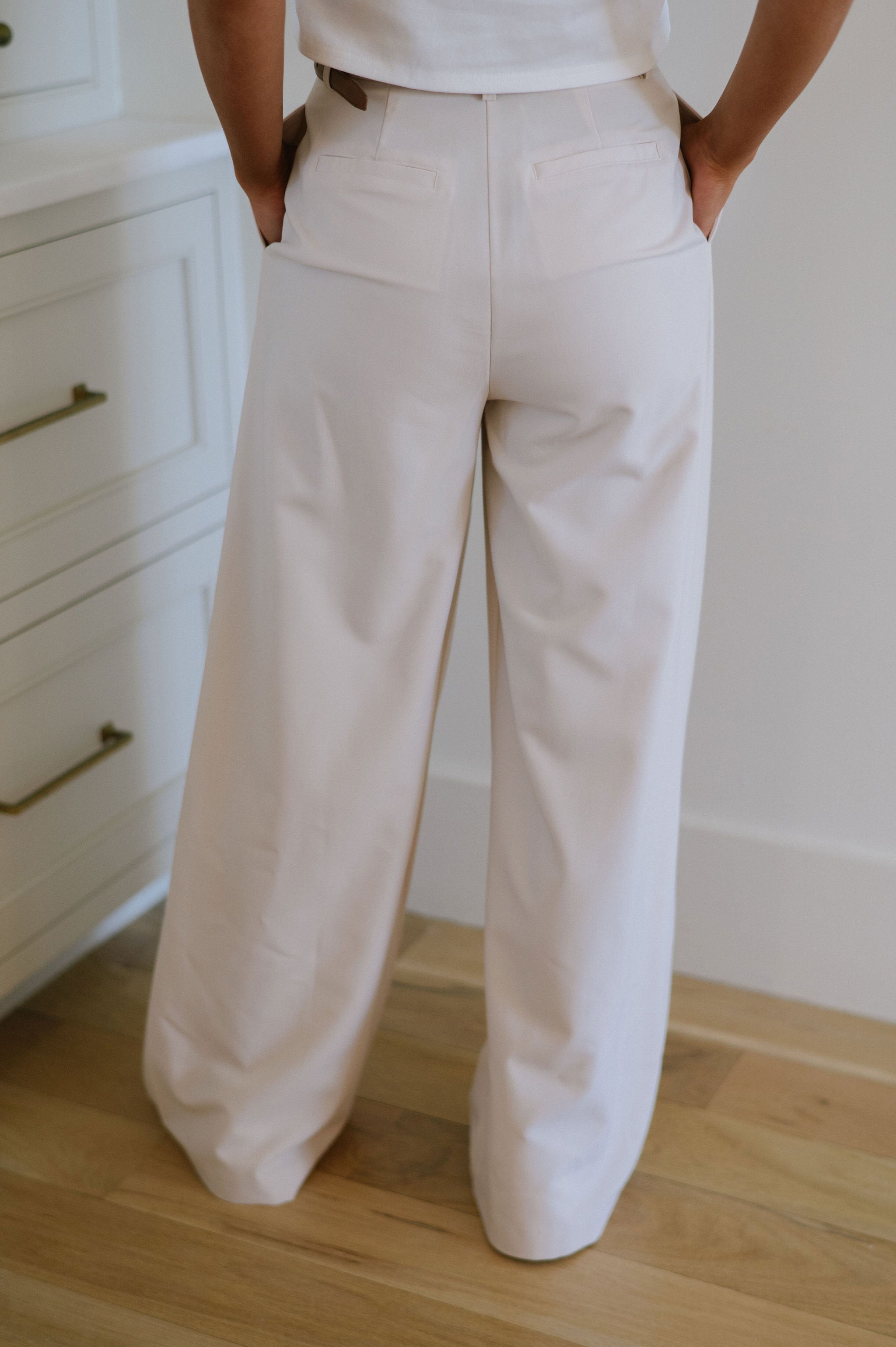 Hartley High Waisted Trouser Pants-Nude