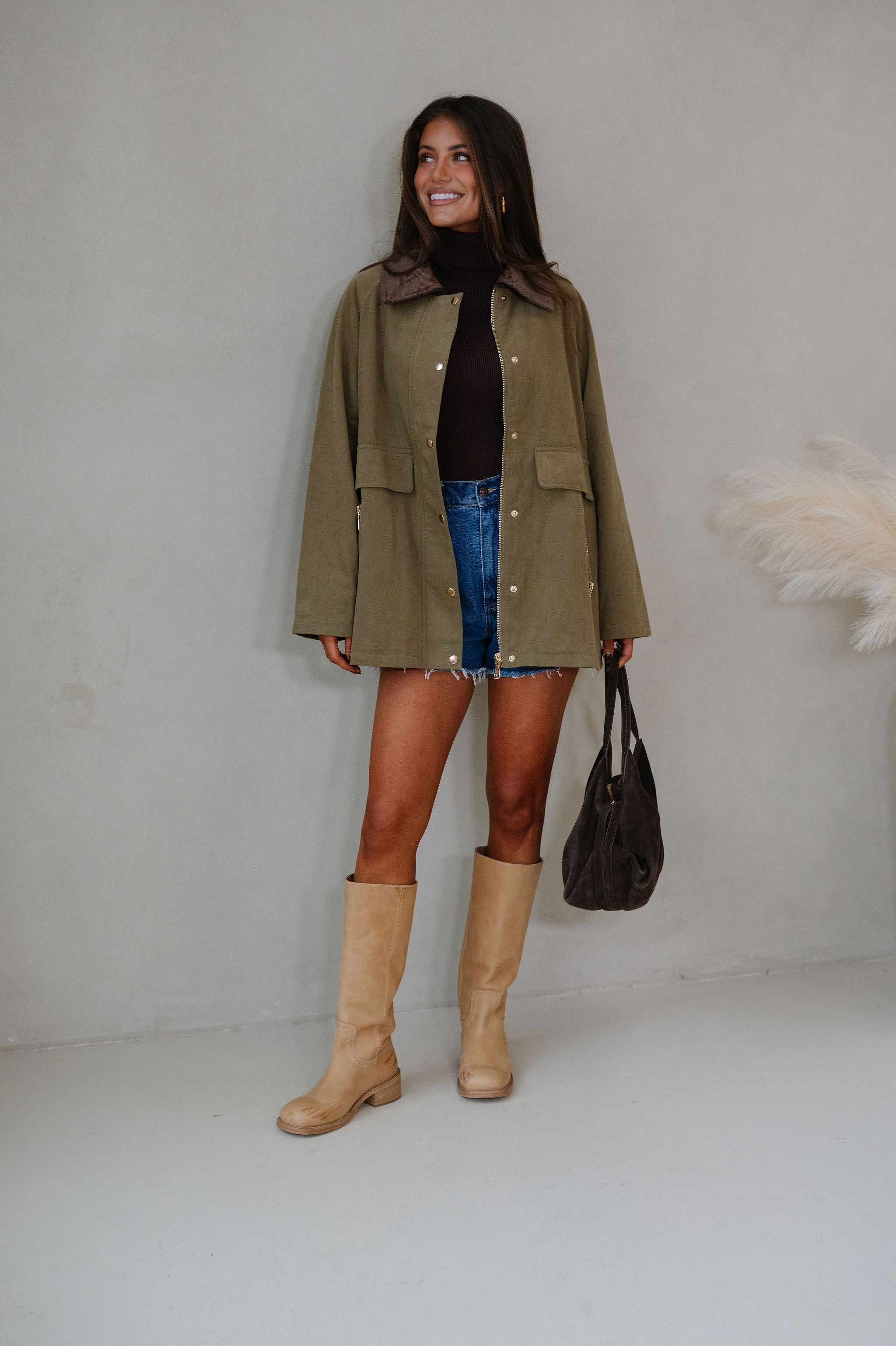 Mabel Barn Jacket-Olive