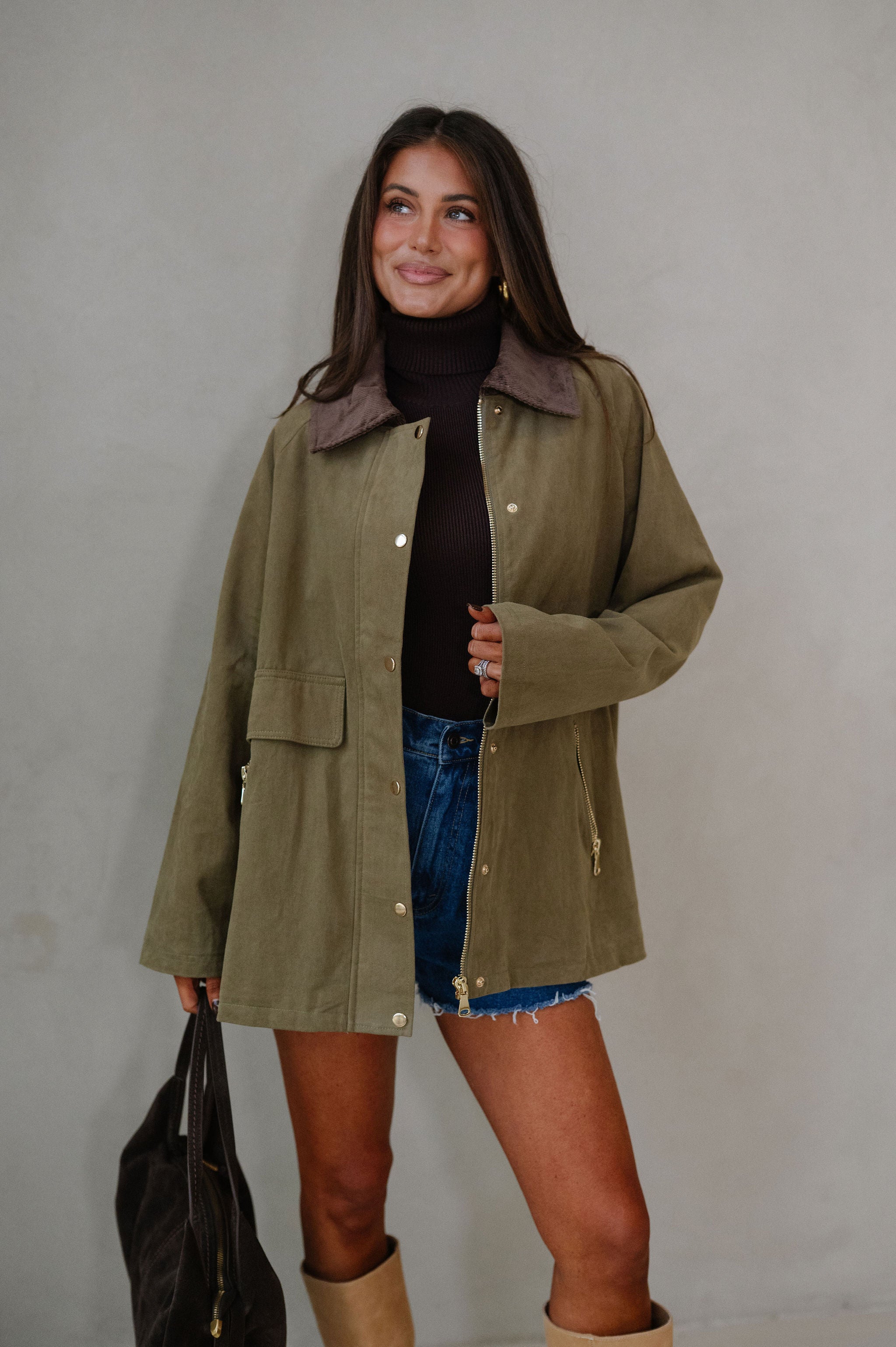 Mabel Barn Jacket-Olive