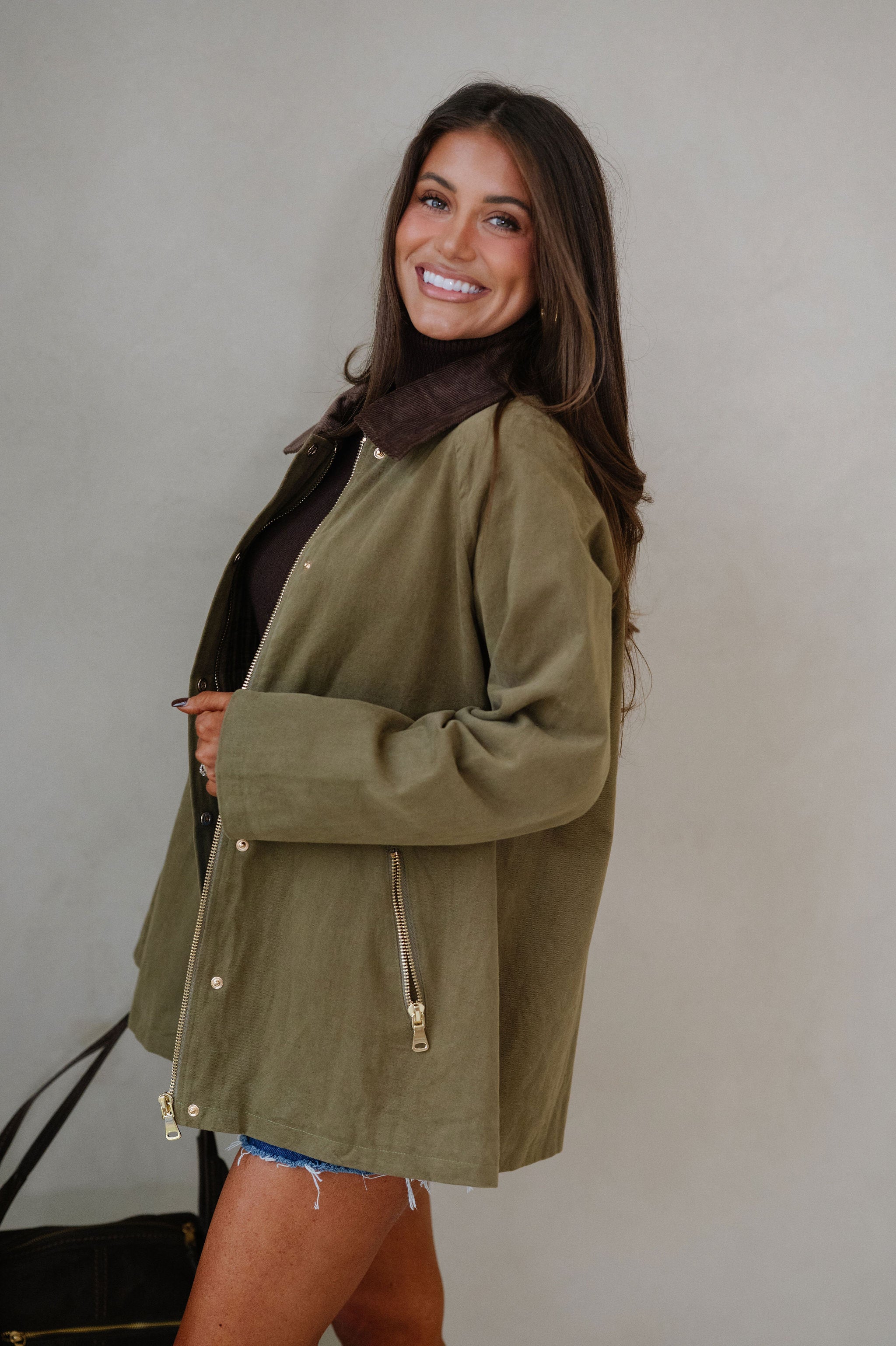 Mabel Barn Jacket-Olive