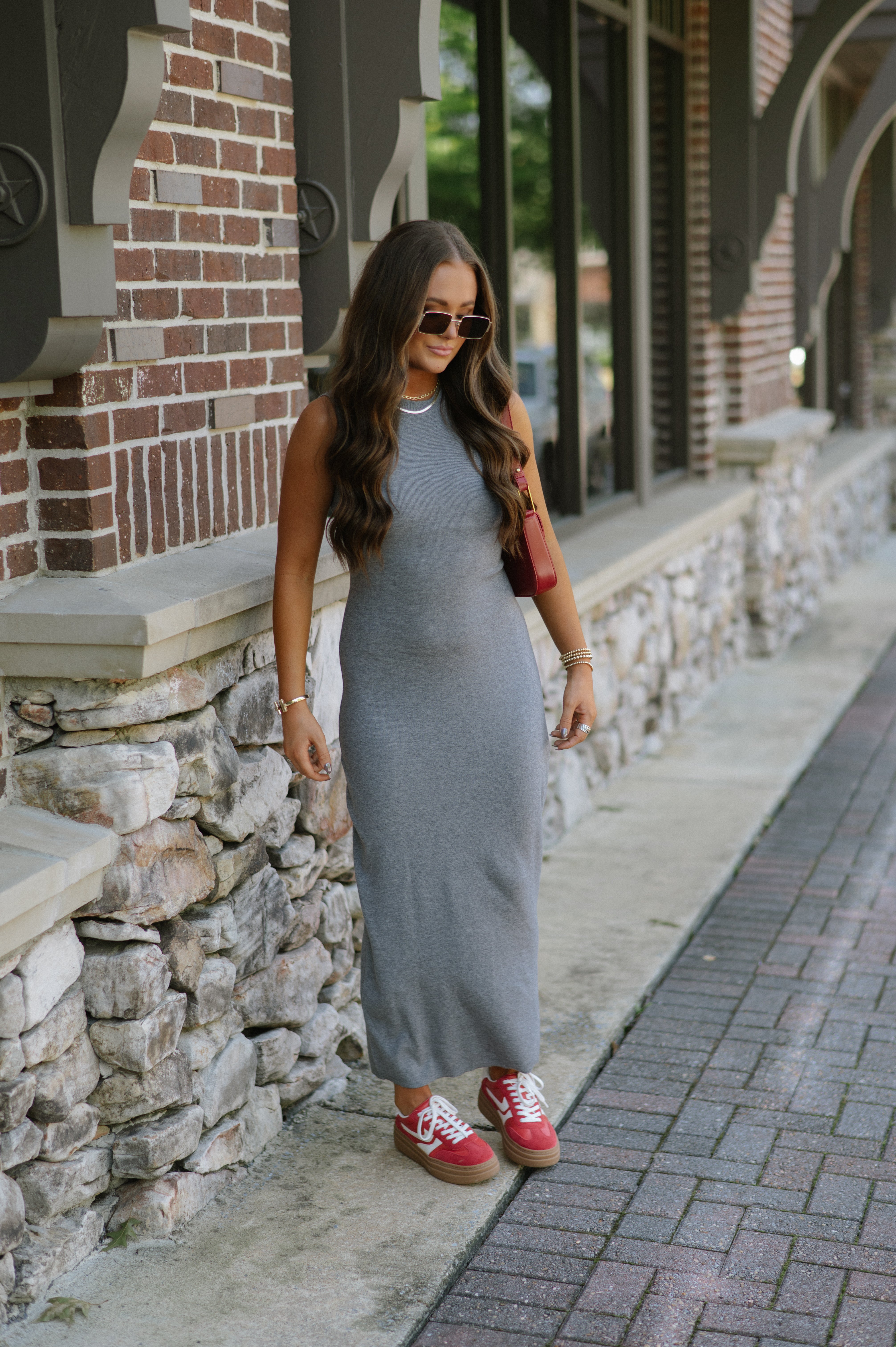 Leyton Maxi Dress-Heather Grey