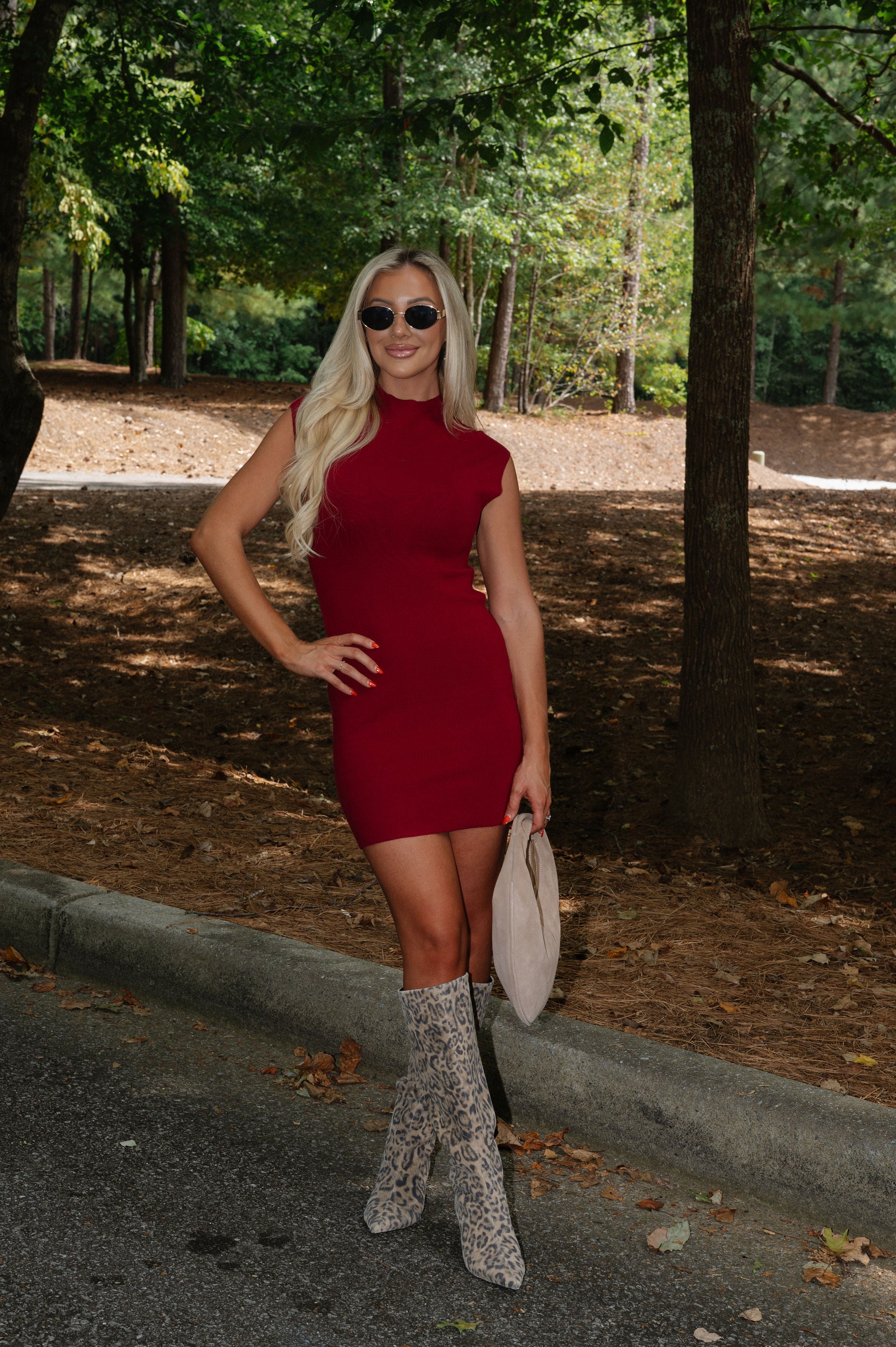 Riles Mini Dress-Burgundy// PETITE