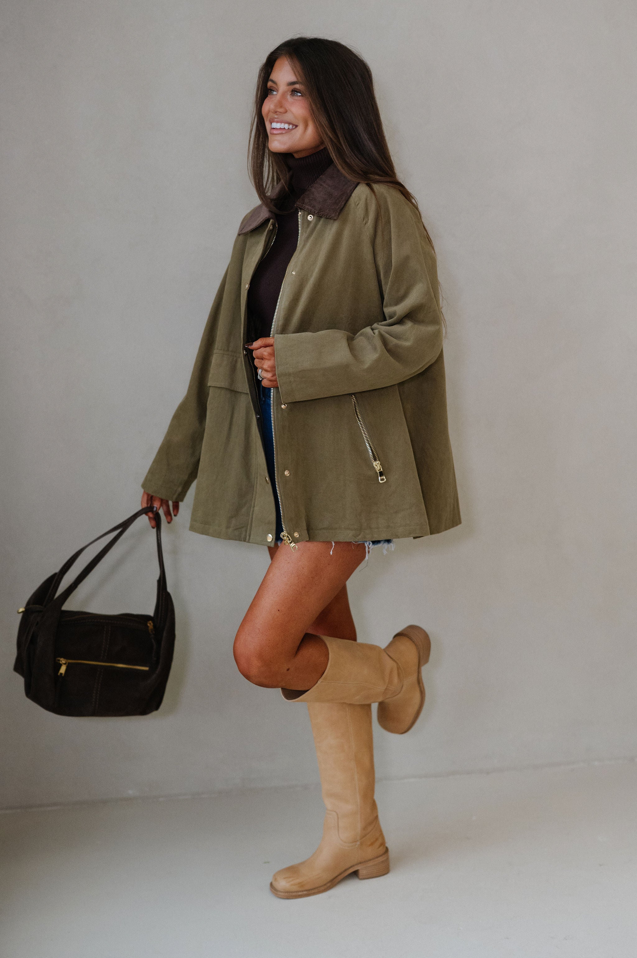 Mabel Barn Jacket-Olive