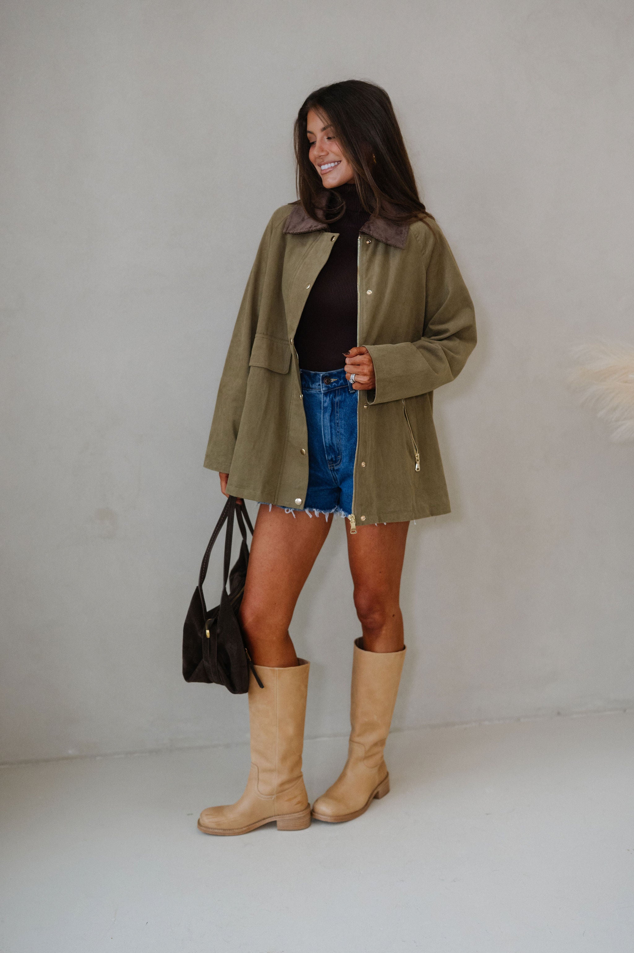 Mabel Barn Jacket-Olive