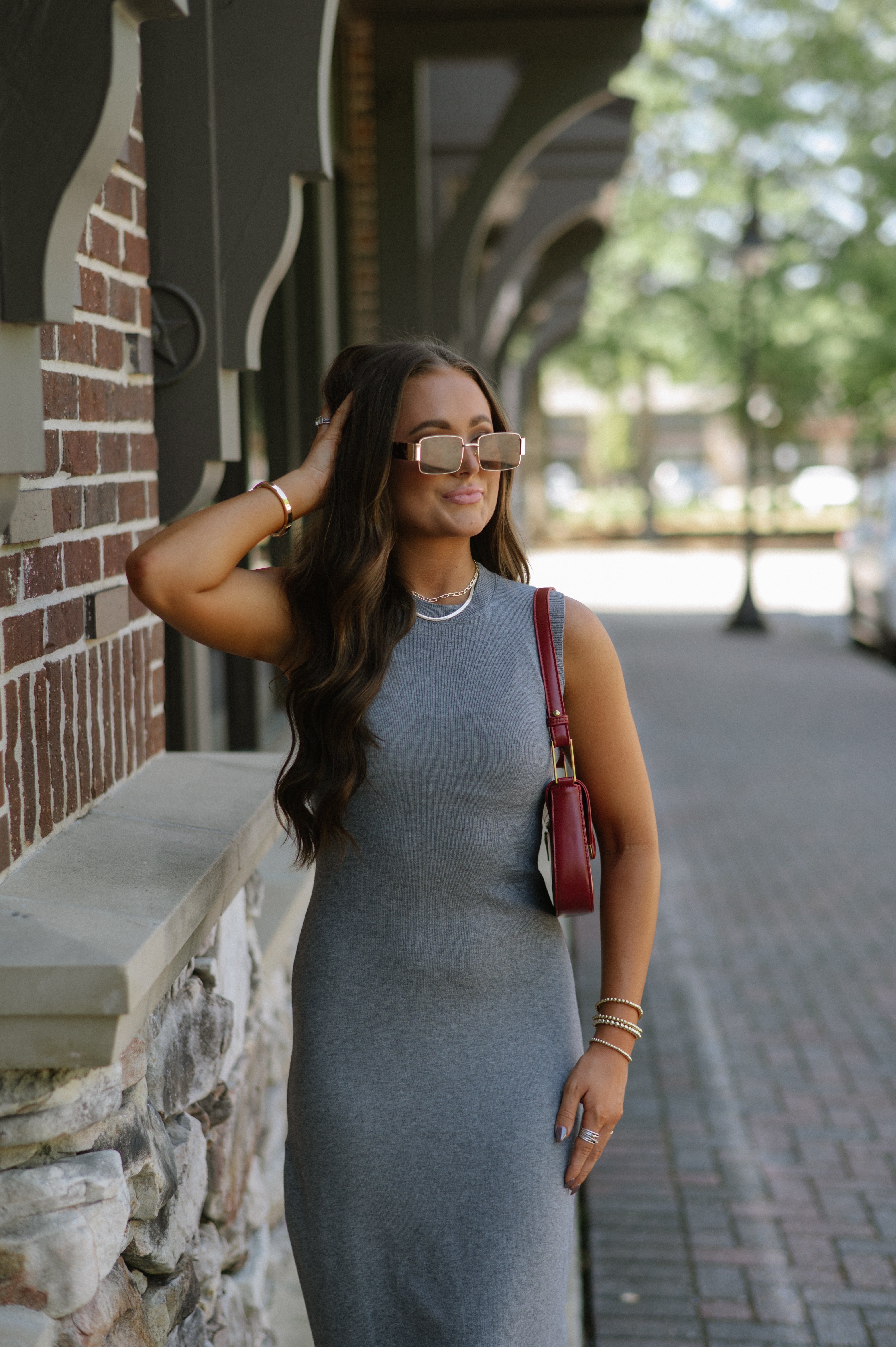 Leyton Maxi Dress-Heather Grey