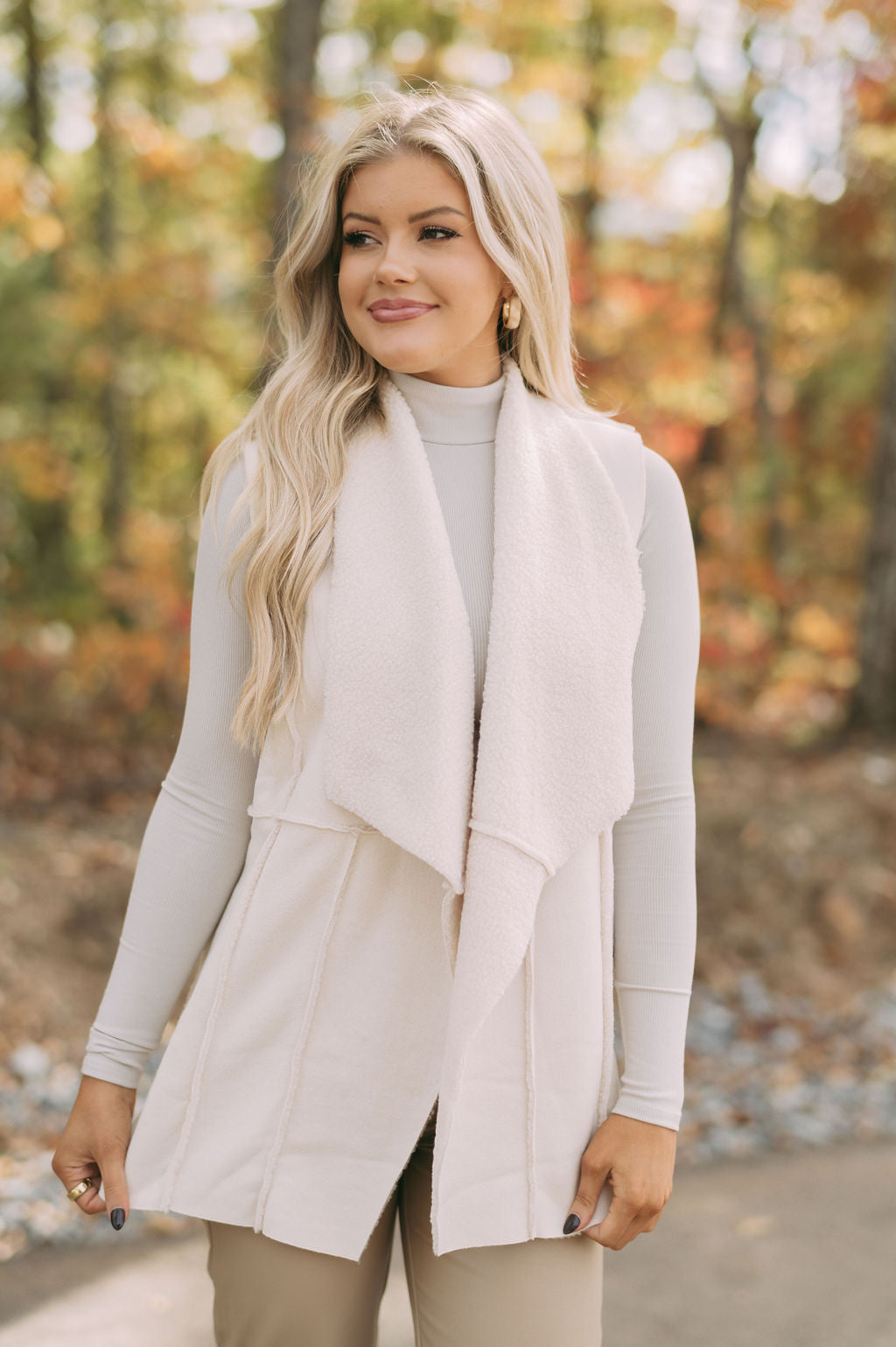 Chandler Contrasted Vest- Ivory
